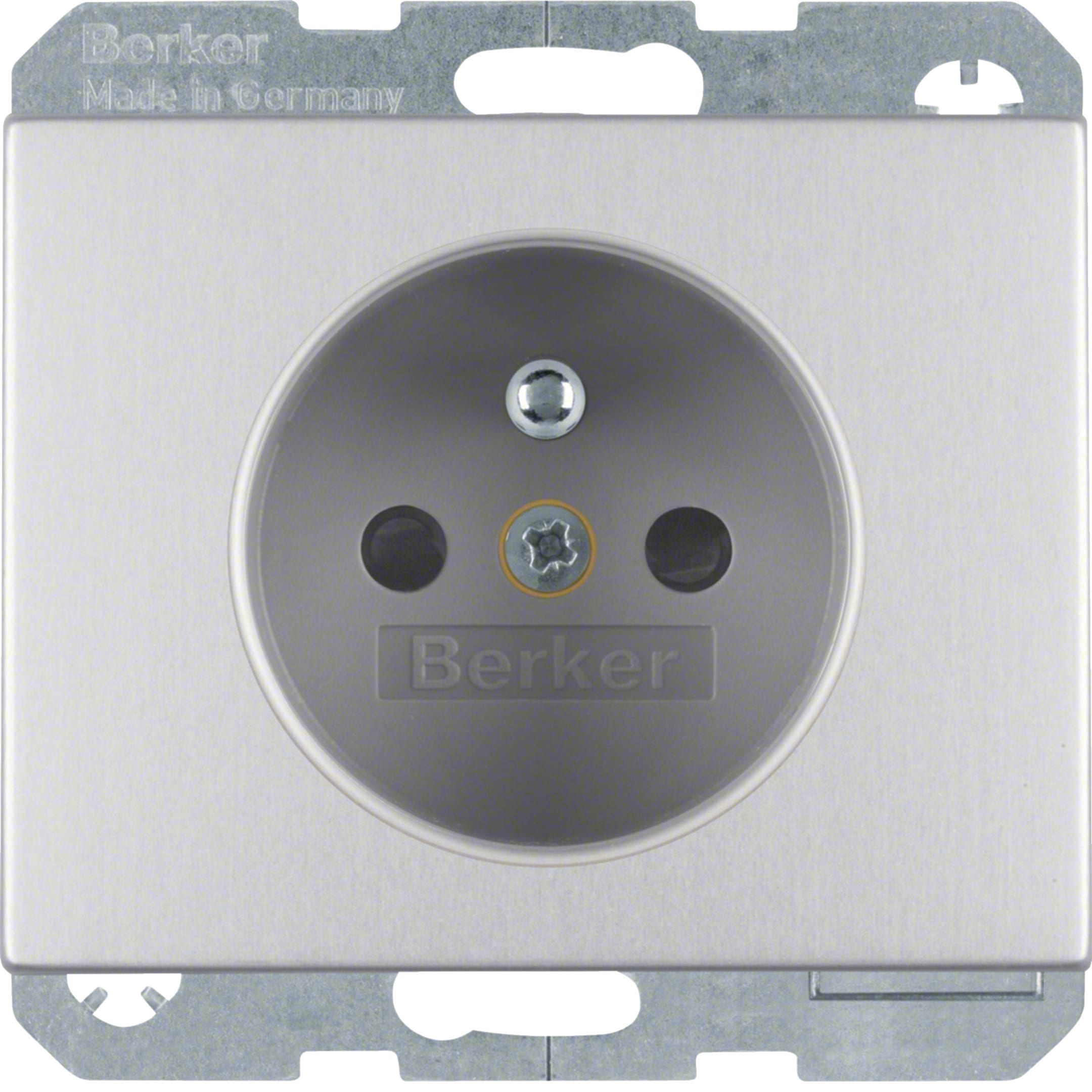 HAGER BOCCHIOTTI - Presa con spinotto di messa a terra Berker K.5 alu, alluminio anodizzato