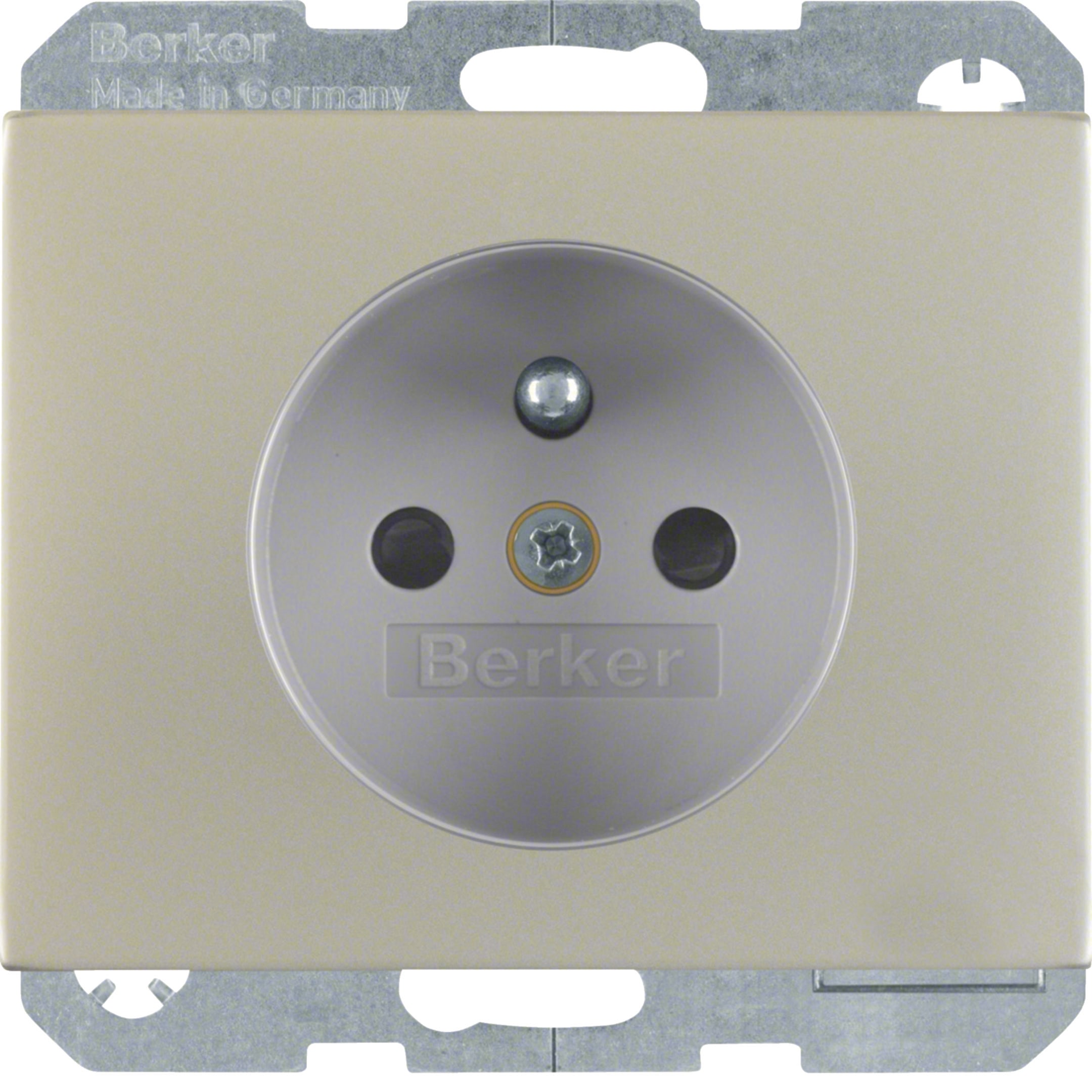 HAGER BOCCHIOTTI - Presa con spinotto di messa a terra Berker K.5 acciaio inox, metallo opaco