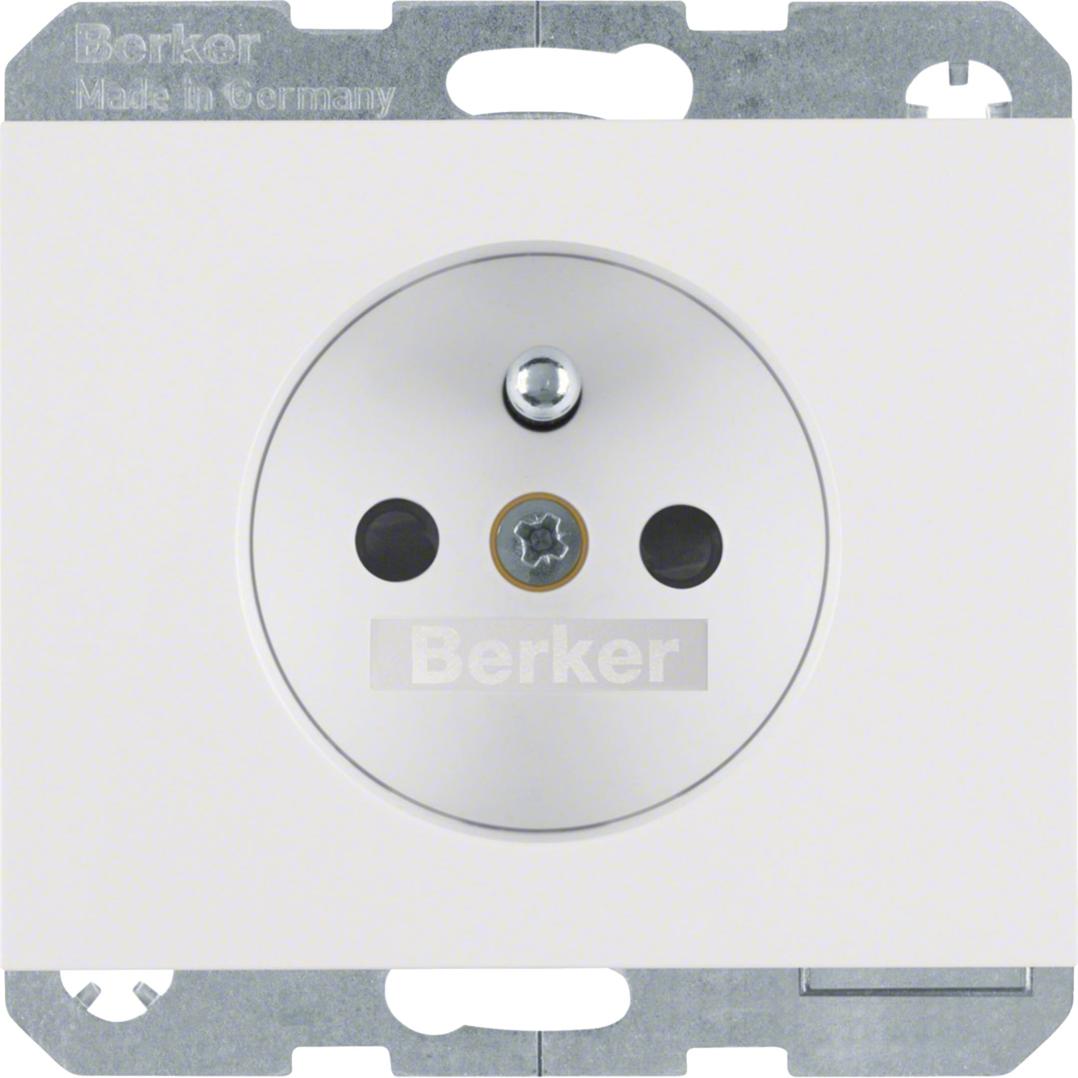 HAGER BOCCHIOTTI - Presa con spinotto di messa a terra Berker K.1 bianco polare lucido