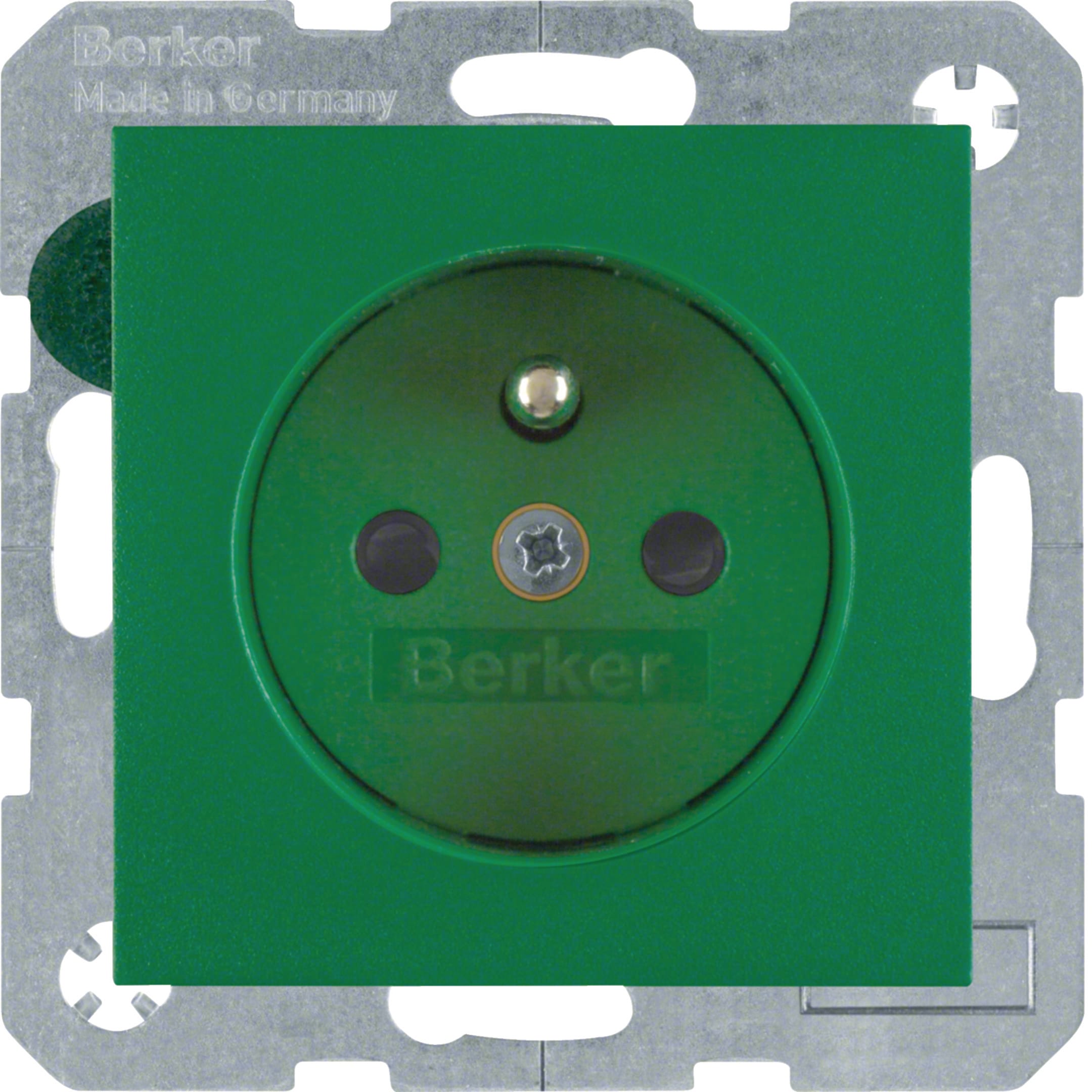 HAGER BOCCHIOTTI - Presa con spinotto di messa a terra Berker S.1/B.3/B.7 verde opaco