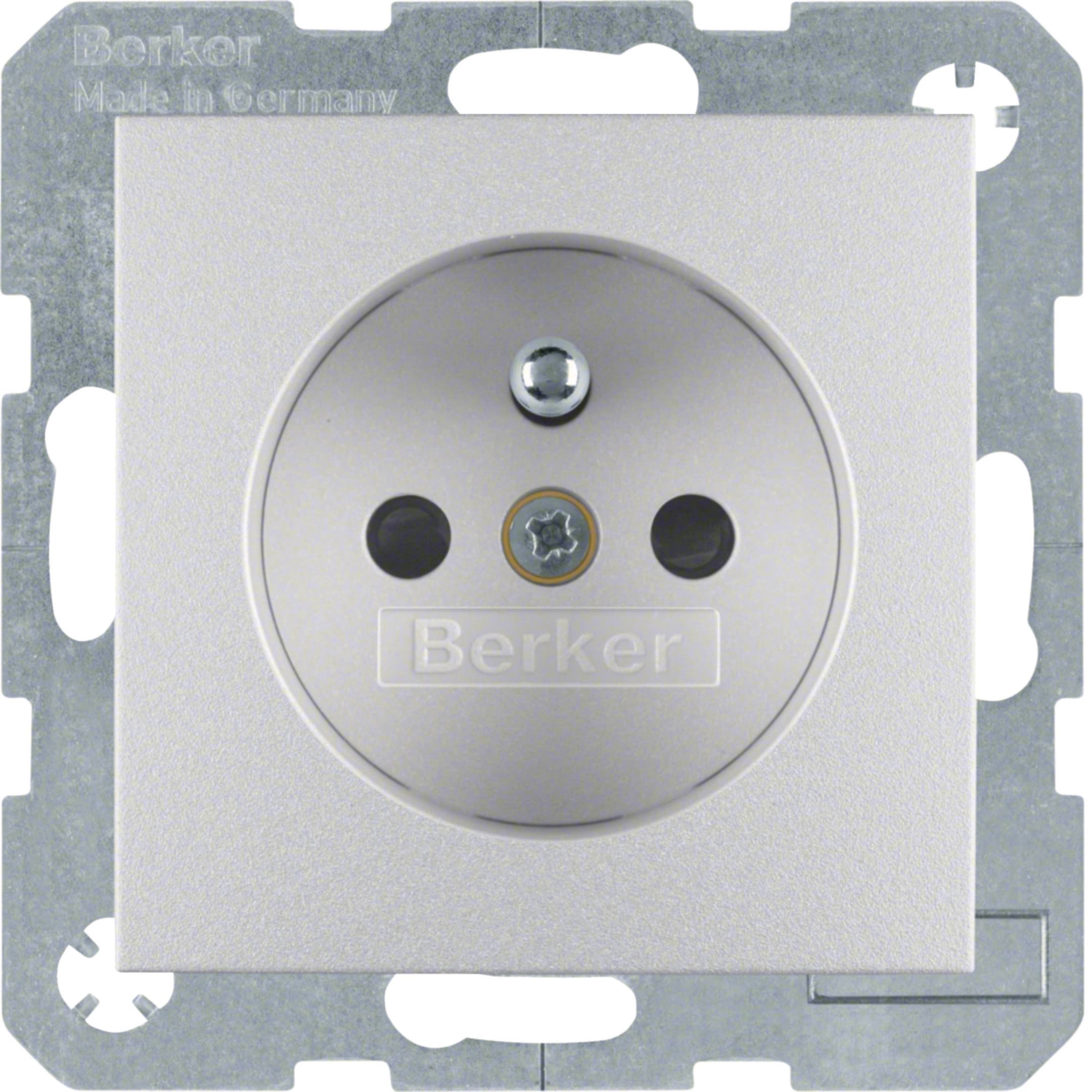 HAGER BOCCHIOTTI - Presa con spinotto di messa a terra Berker B.7 alu opaco, verniciato