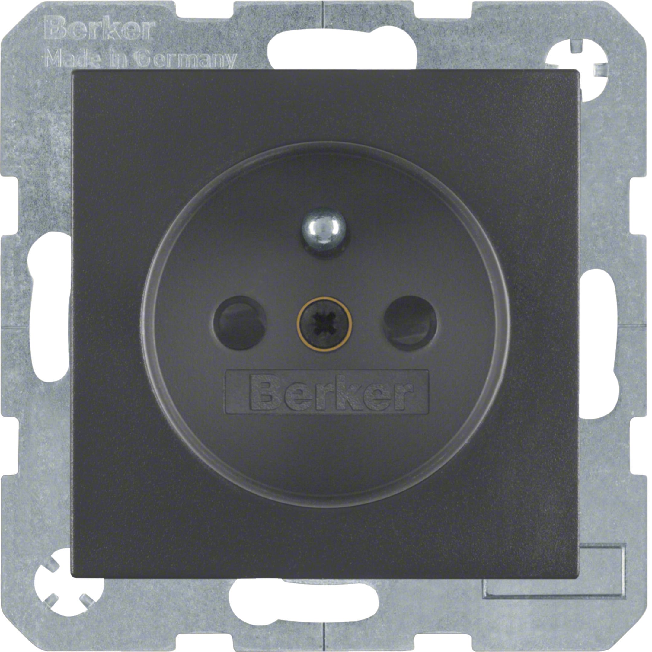 HAGER BOCCHIOTTI - Presa con spinotto di messa a terra Berker B.3/B.7 antracite opaco
