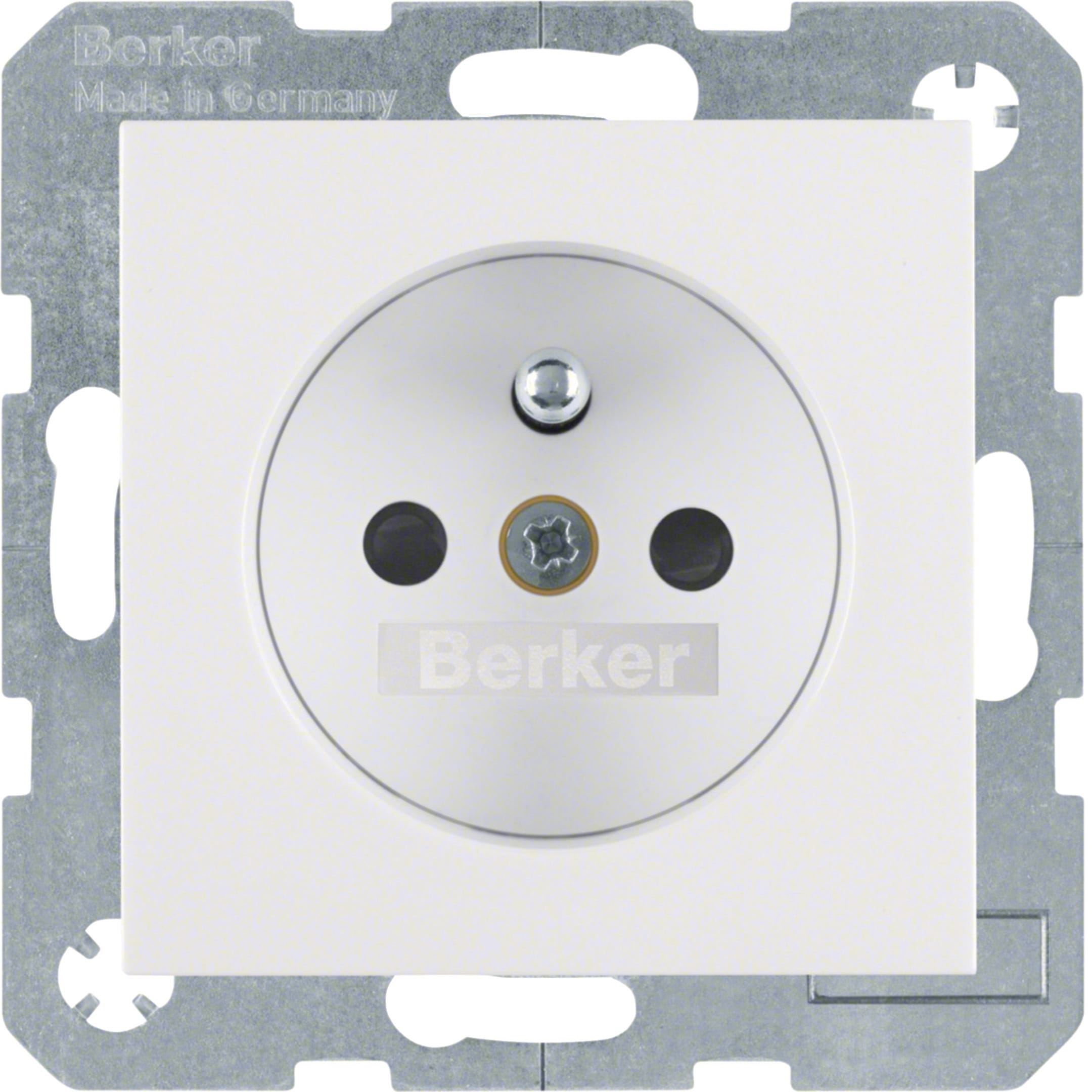 HAGER BOCCHIOTTI - Presa con spinotto di messa a terra Berker S.1/B.3/B.7 bianco polare opaco