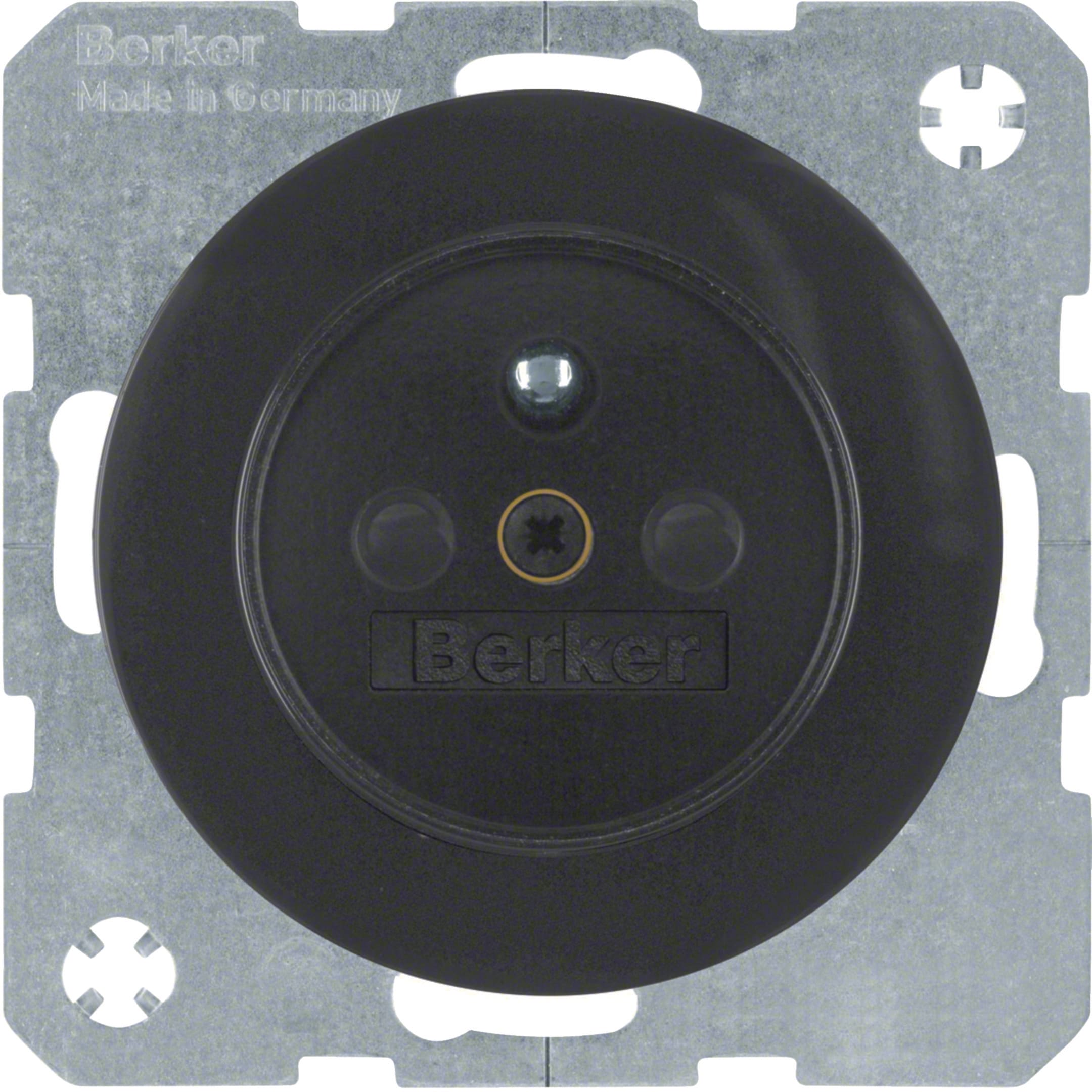 HAGER BOCCHIOTTI - Presa con spinotto di messa a terra Berker R.1/R.3 nero lucido
