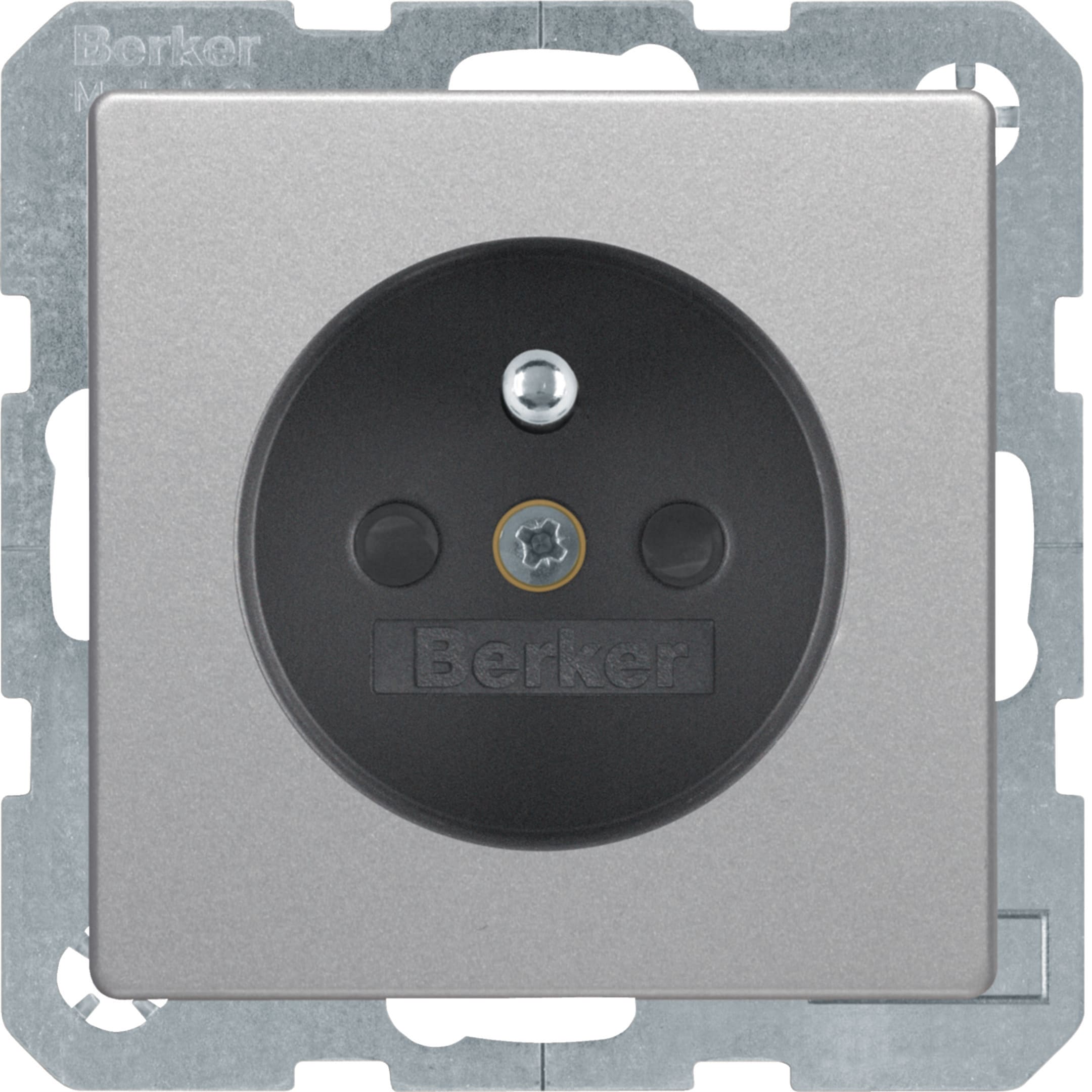 HAGER BOCCHIOTTI - Presa con spinotto di messa a terra Berker Q.1/Q.3?alu velluto, verniciato