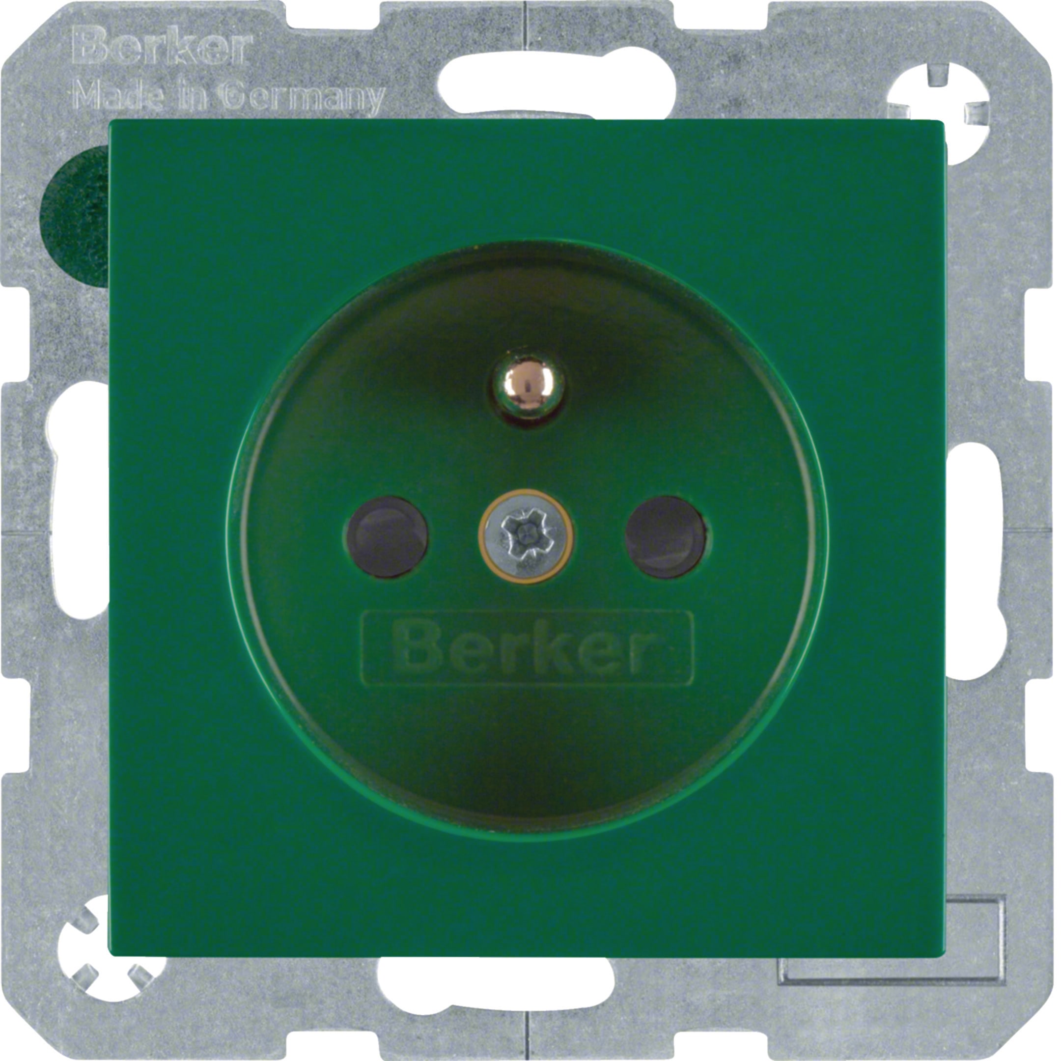 HAGER BOCCHIOTTI - Presa con spinotto di messa a terra Berker S.1/B.3/B.7 verde lucido
