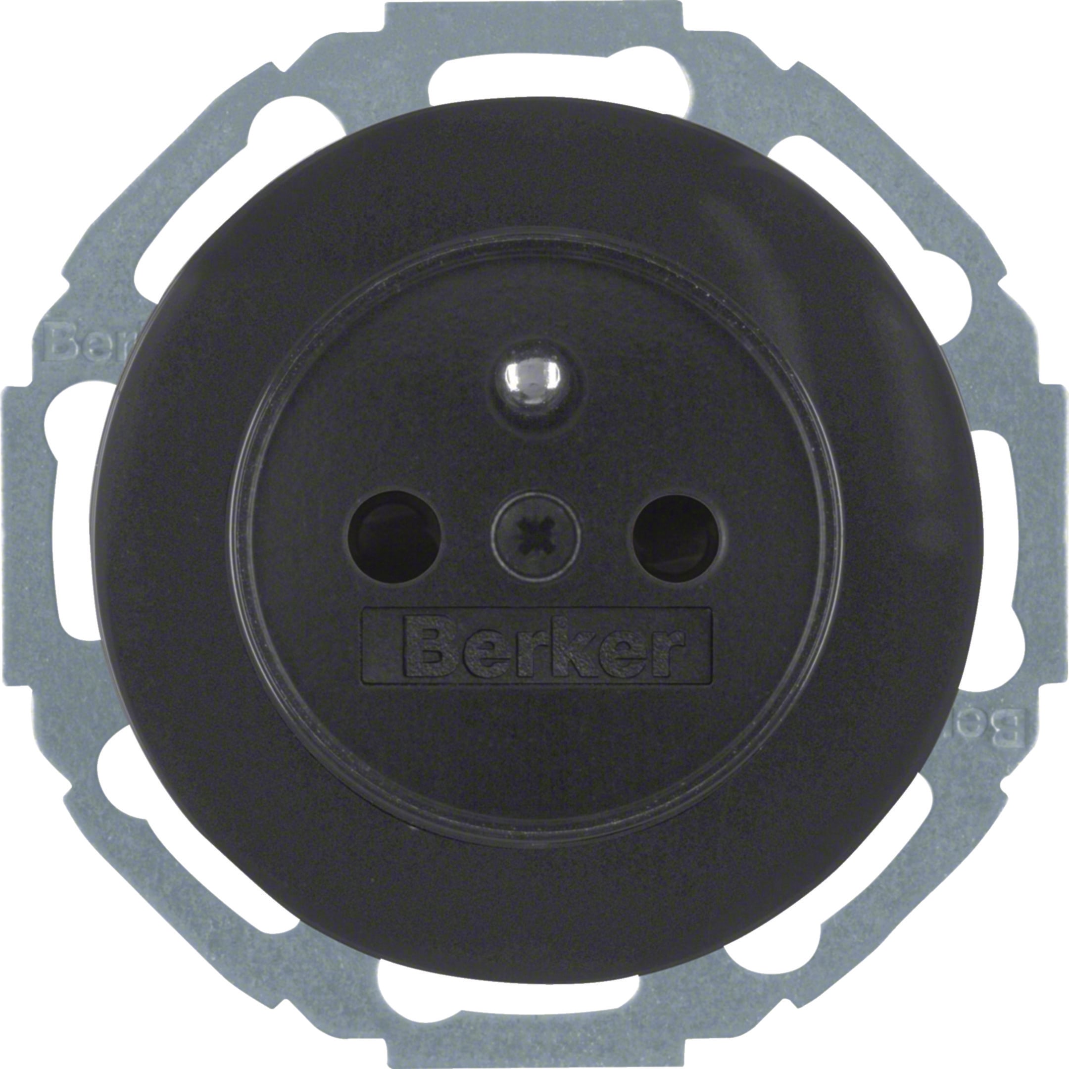 HAGER BOCCHIOTTI - Presa con spinotto di messa a terra Serie R.classic nero lucido