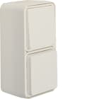 HAGER BOCCHIOTTI - Combinazione deviatore/presa SCHUKO con coperchio a parete W.1 Bianco pol.