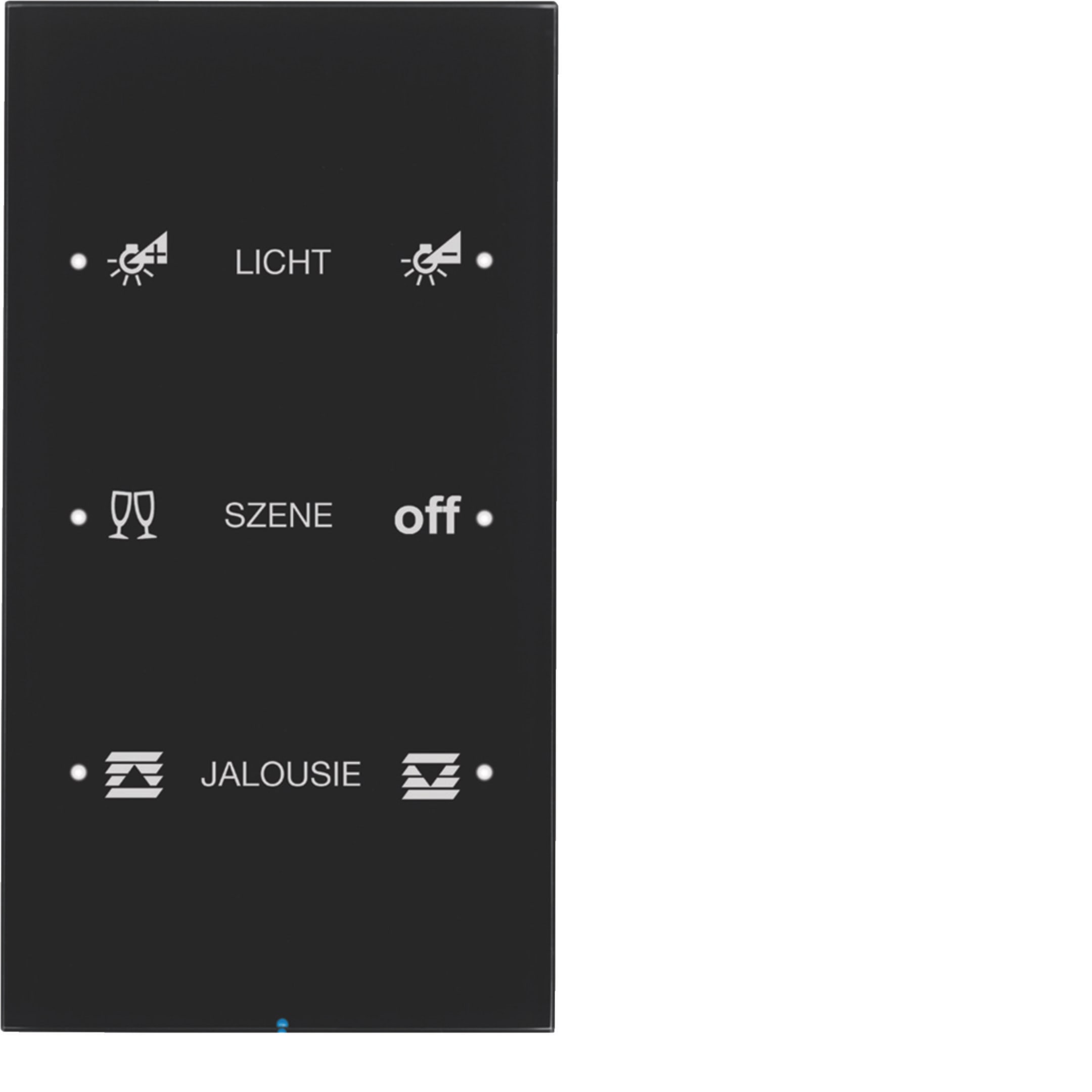 HAGER BOCCHIOTTI - Sensore touch triplo comfort KNX - Serie R.3 vetro nero