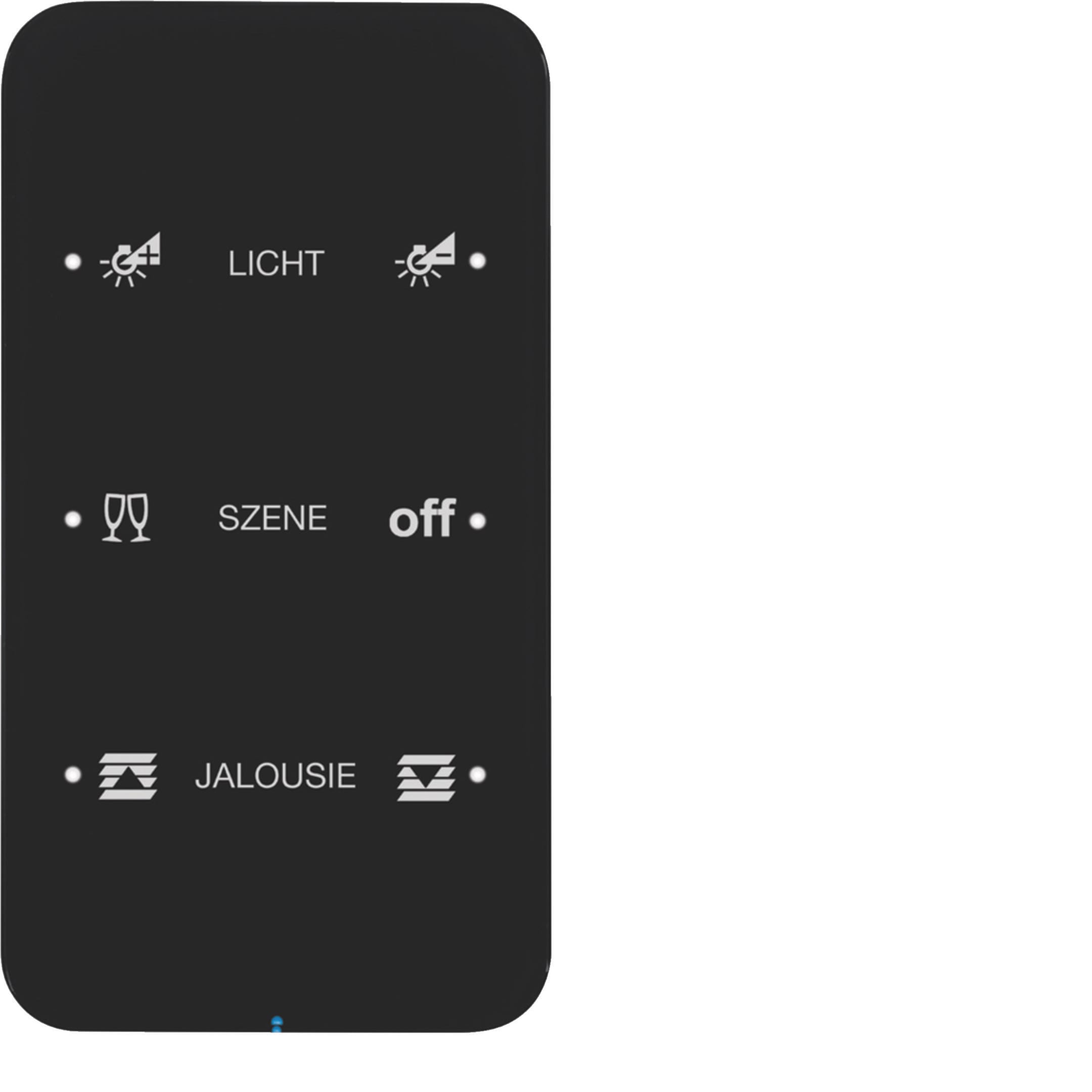 HAGER BOCCHIOTTI - Sensore touch triplo comfort KNX - Serie R.1 vetro nero