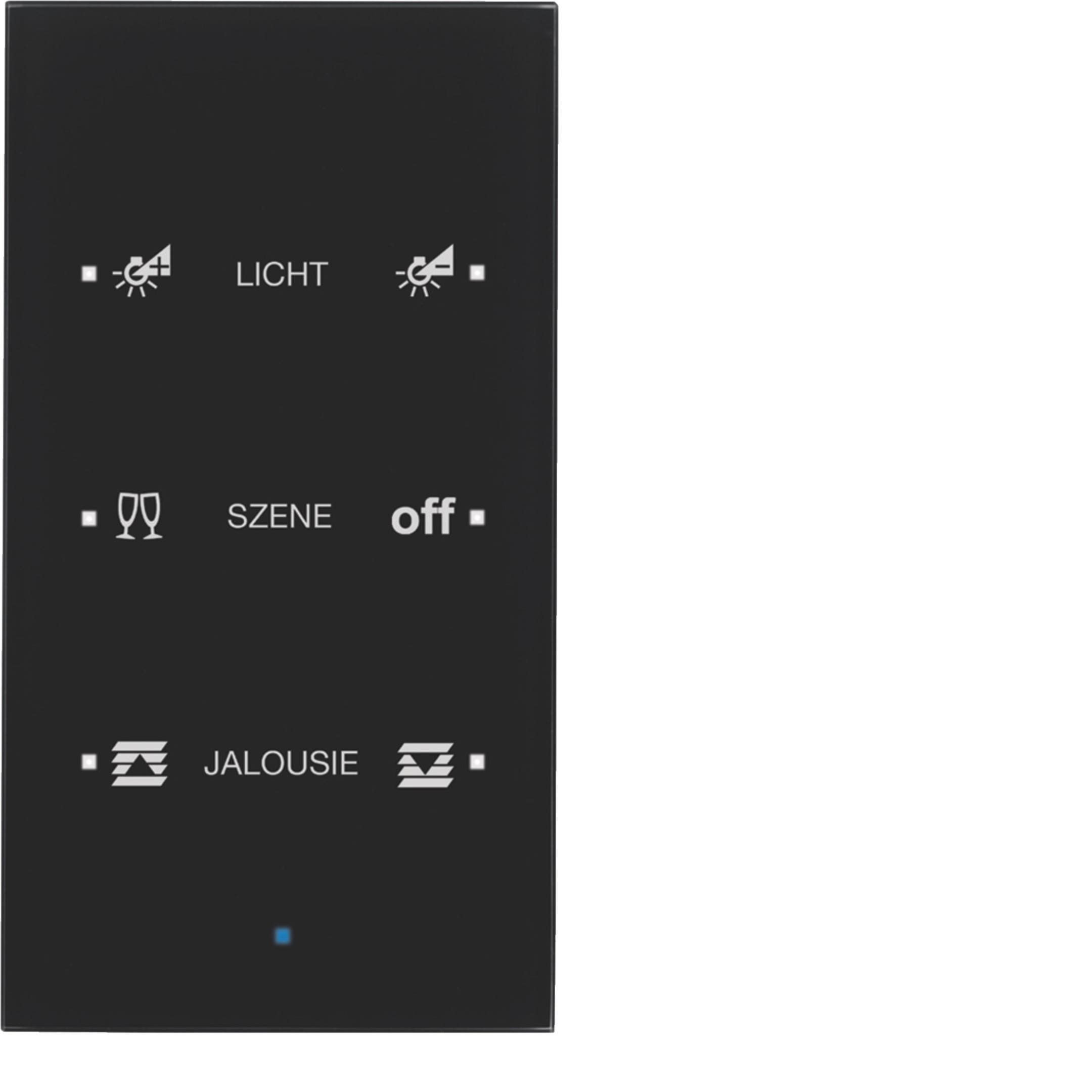 HAGER BOCCHIOTTI - Sensore vetro KNX triplo comfort KNX - Serie TS Sensor vetro nero