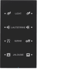 HAGER BOCCHIOTTI - Sensore touch quadruplo comfort KNX - Serie R.3 vetro nero