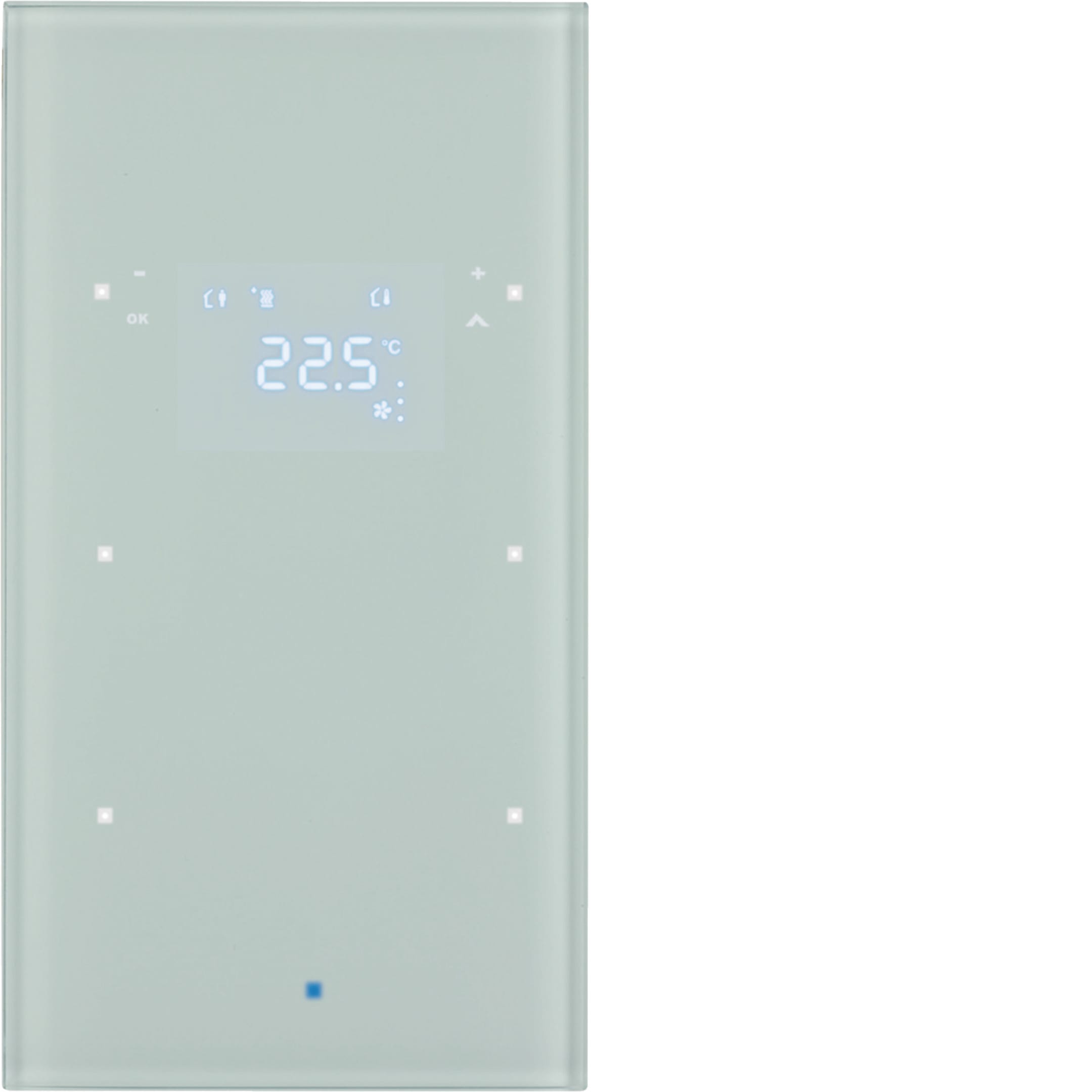 HAGER BOCCHIOTTI - Sensore vetro KNX doppio con Termostato KNX - Serie TS Sensor vetro bianco pol.