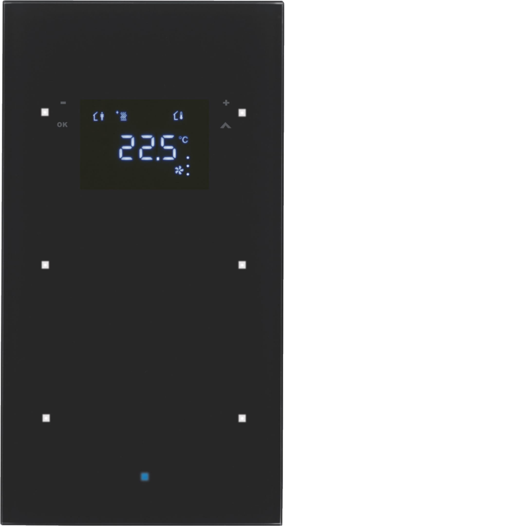 HAGER BOCCHIOTTI - Sensore vetro KNX doppio con Termostato KNX - Serie TS Sensor vetro nero