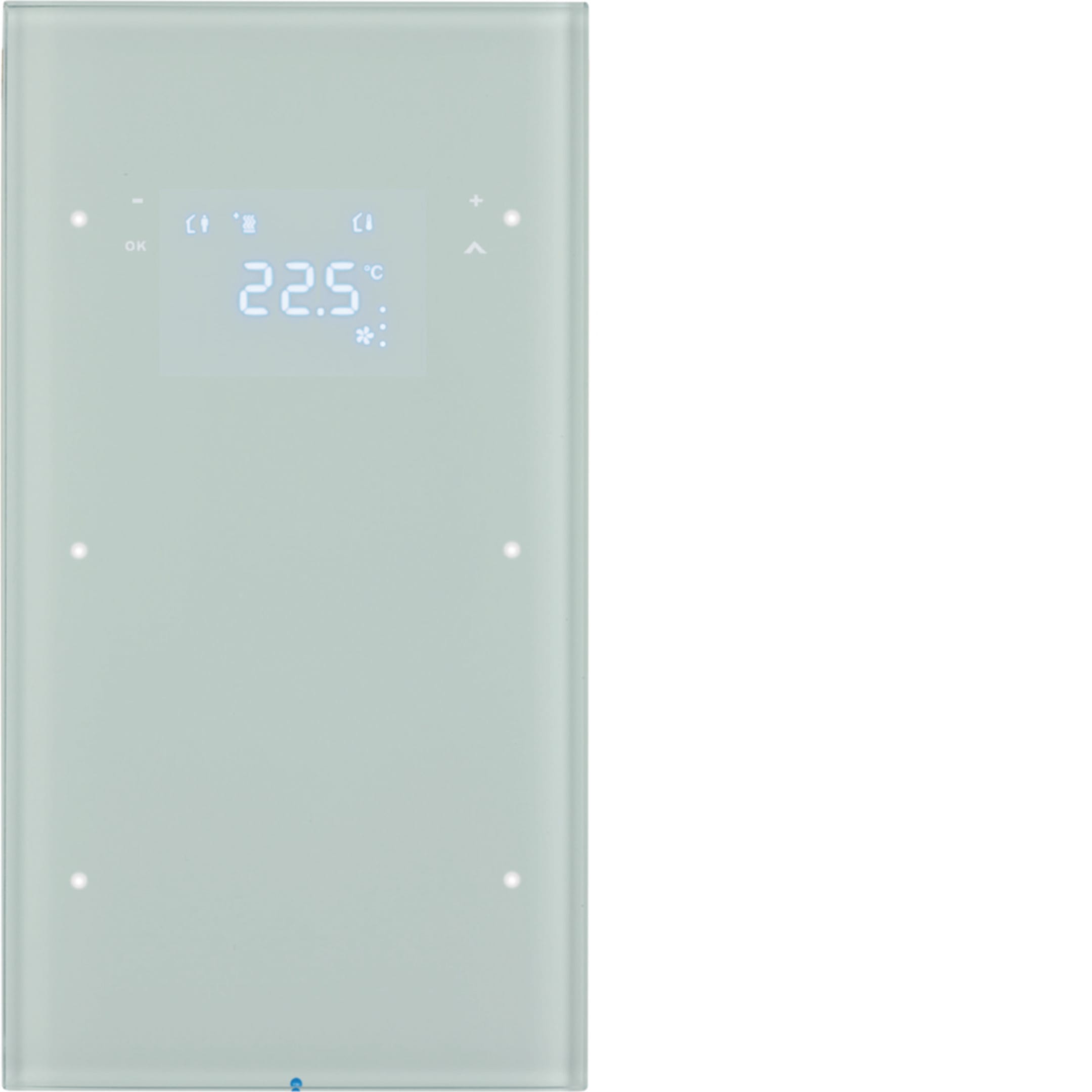 HAGER BOCCHIOTTI - Sensore touch doppio con Termostato KNX - Serie R.3 vetro Bianco pol.