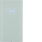 HAGER BOCCHIOTTI - Sensore touch doppio con Termostato KNX - Serie R.3 vetro Bianco pol.