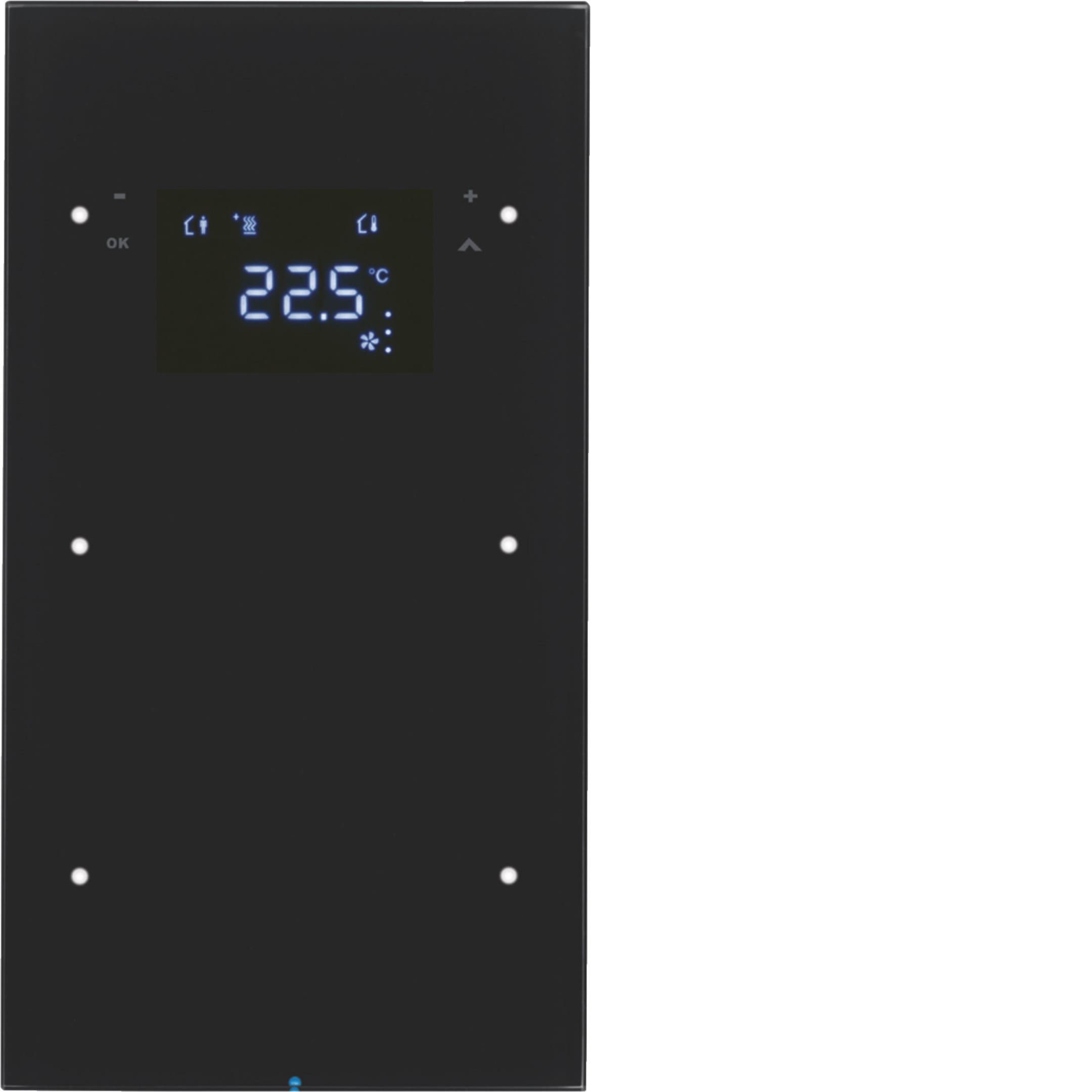 HAGER BOCCHIOTTI - Sensore touch doppio con Termostato KNX - Serie R.3 vetro nero