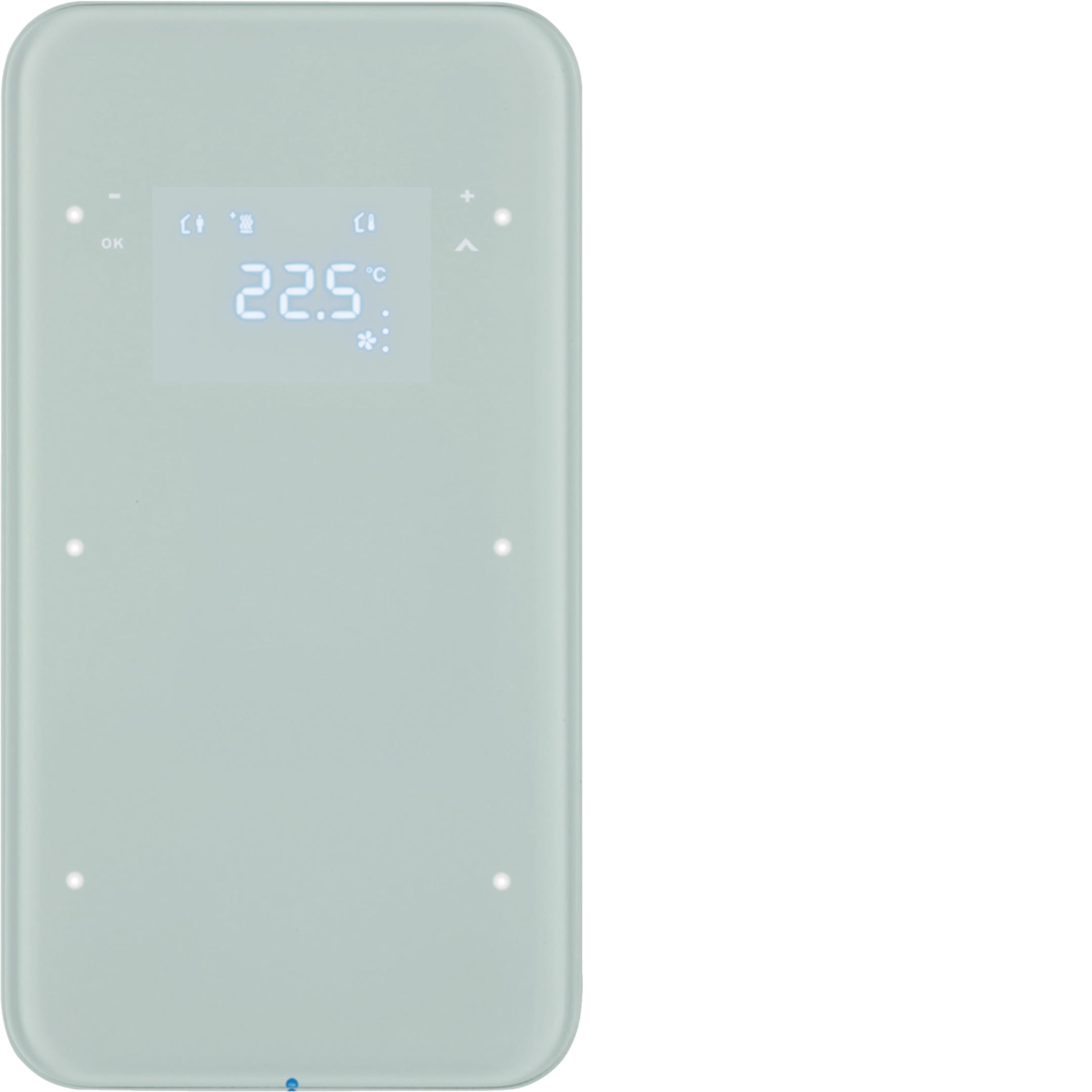 HAGER BOCCHIOTTI - Sensore touch doppio con Termostato KNX - Serie R.1 vetro Bianco pol.