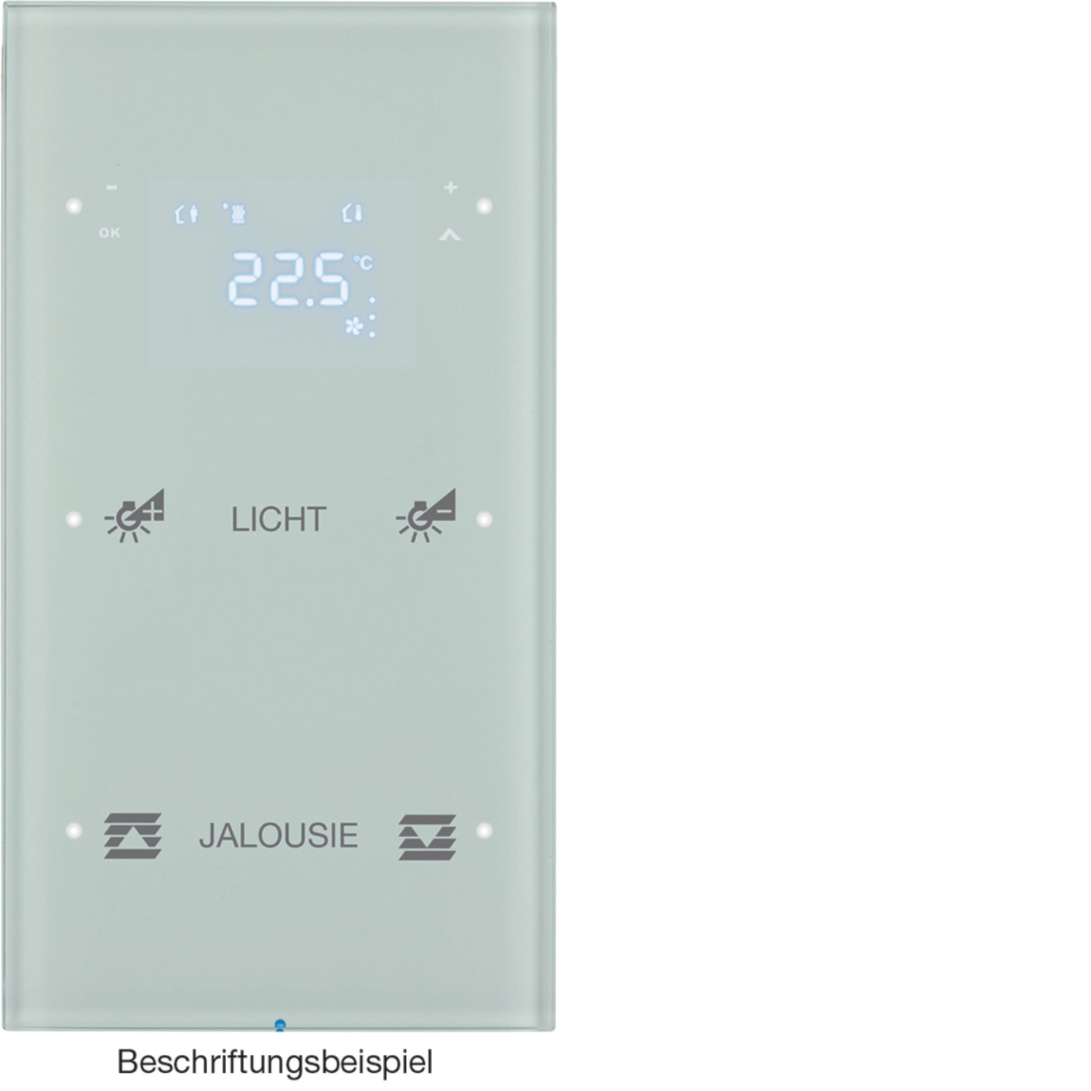 HAGER BOCCHIOTTI - Sensore touch doppio con Termostato KNX - Serie R.3 vetro Bianco pol.