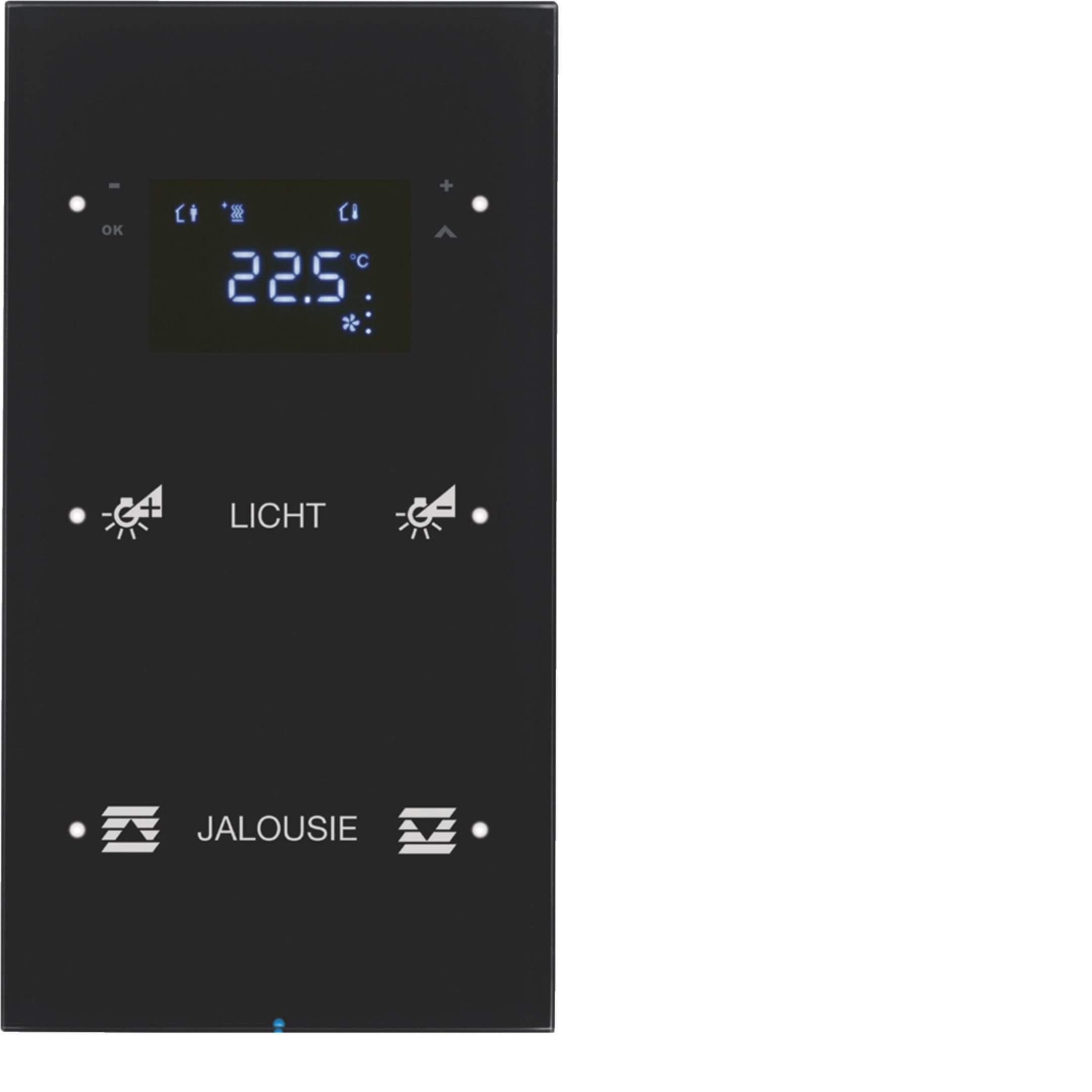 HAGER BOCCHIOTTI - Sensore touch doppio con Termostato KNX - Serie R.3 vetro nero