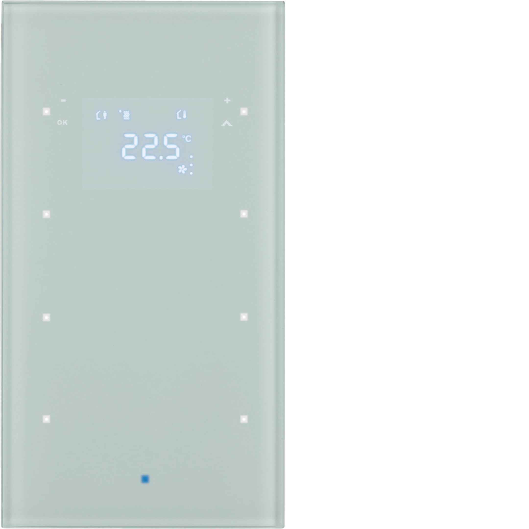 HAGER BOCCHIOTTI - Sensore vetro KNX triplo con Termostato KNX - Serie TS Sensor vetro bianco pol.