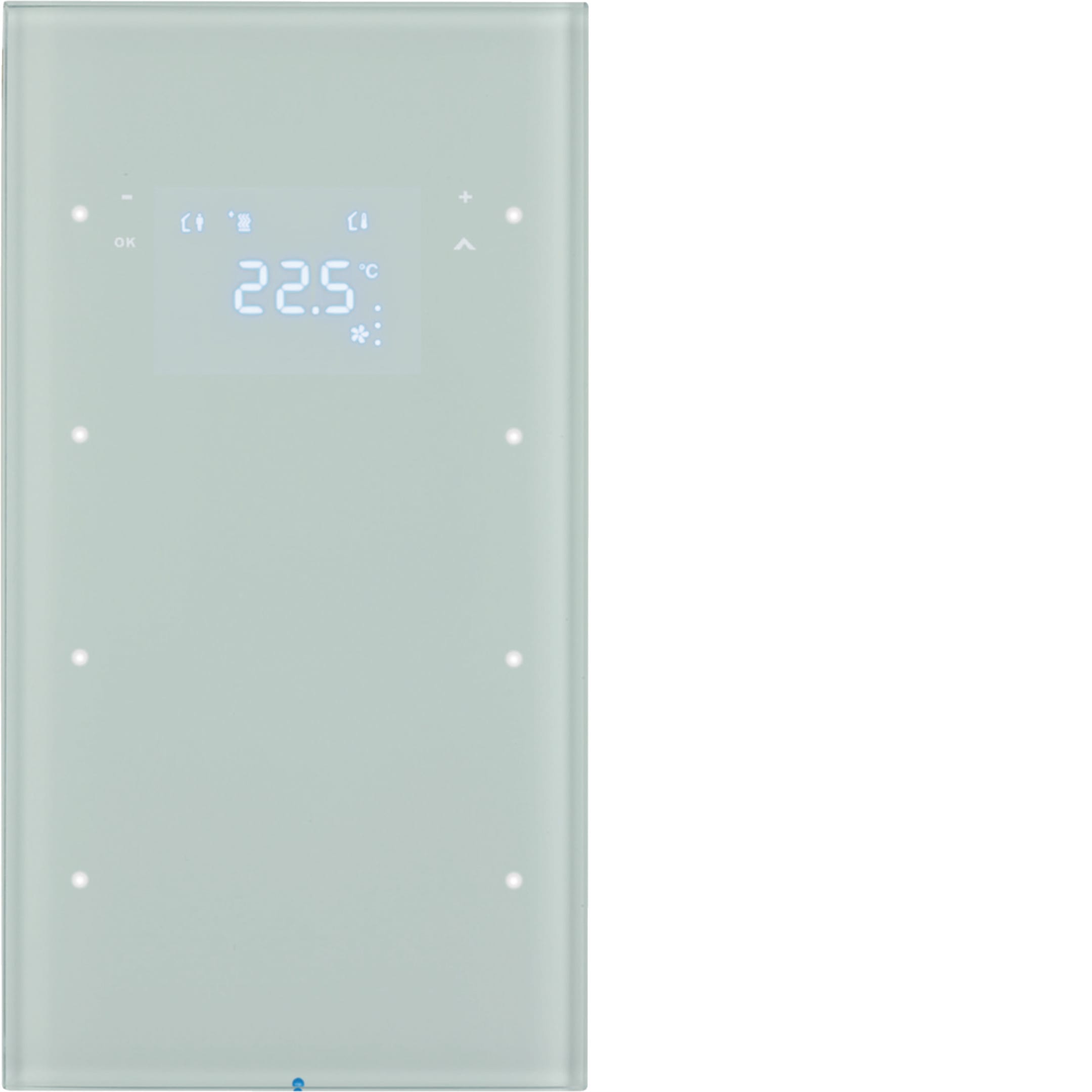 HAGER BOCCHIOTTI - Sensore touch triplo con Termostato KNX - Serie R.3 vetro Bianco pol.