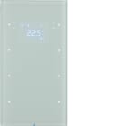 HAGER BOCCHIOTTI - Sensore touch triplo con Termostato KNX - Serie R.3 vetro Bianco pol.
