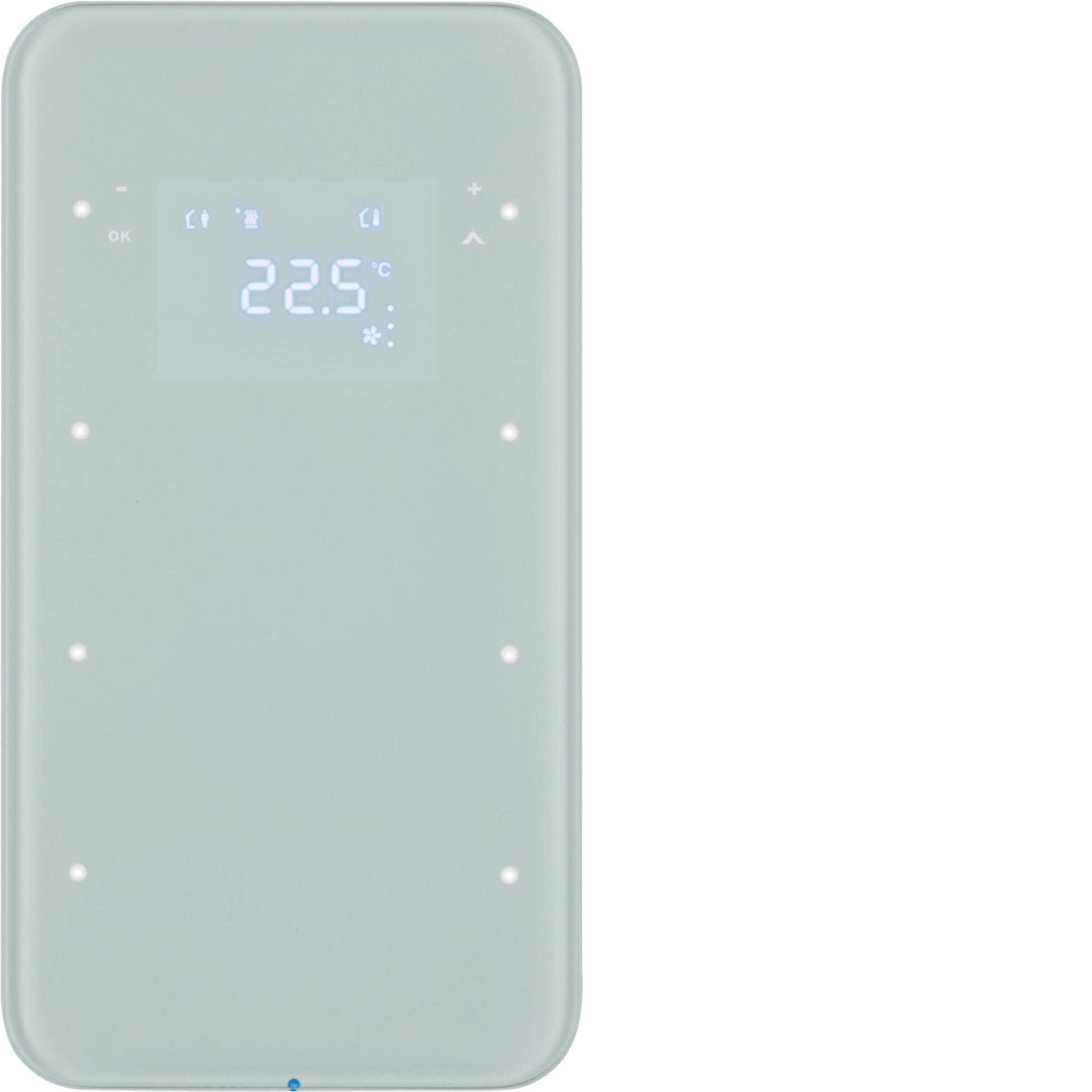 HAGER BOCCHIOTTI - Sensore touch triplo con Termostato KNX - Serie R.1 vetro Bianco pol.