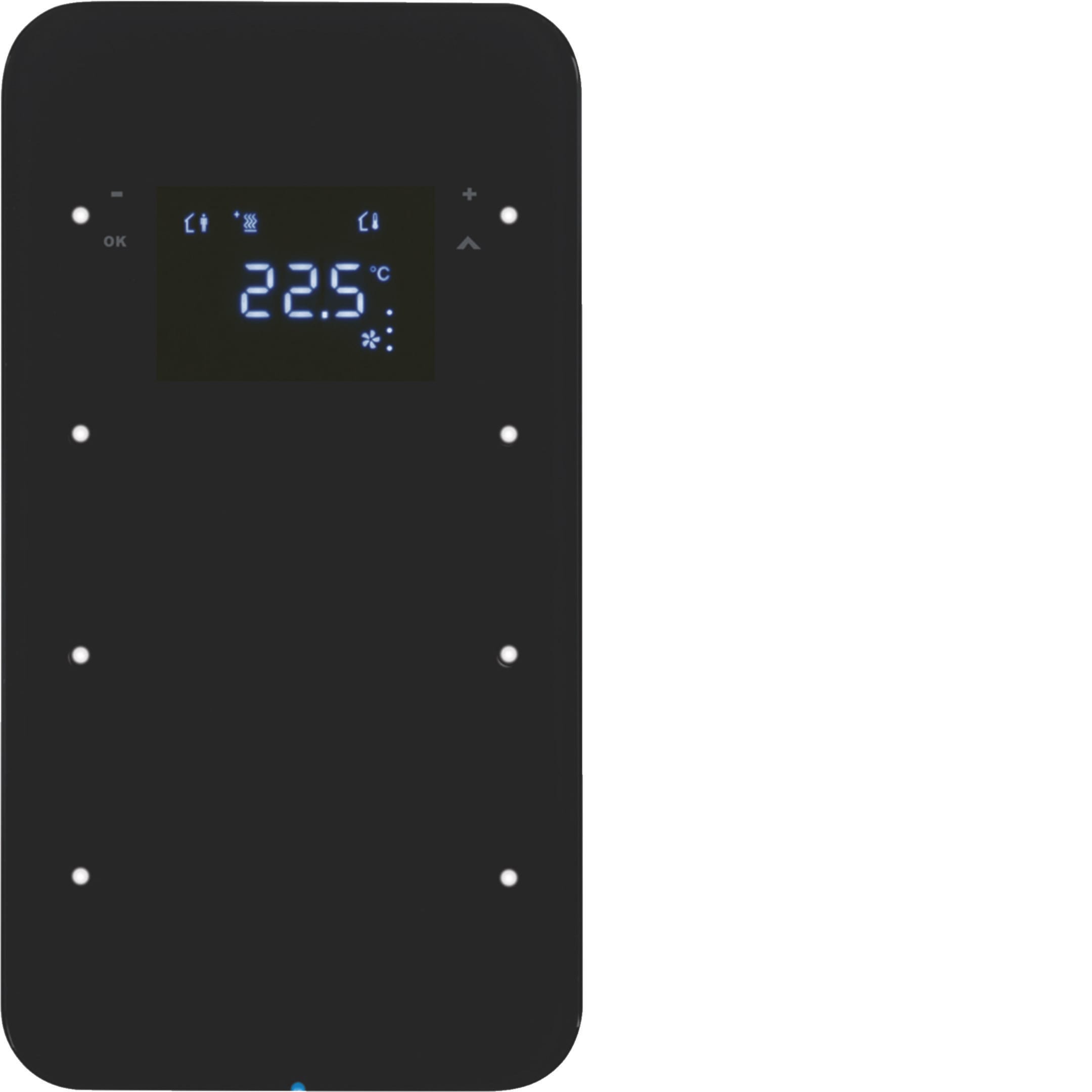 HAGER BOCCHIOTTI - Sensore touch triplo con Termostato KNX - Serie R.1 vetro nero