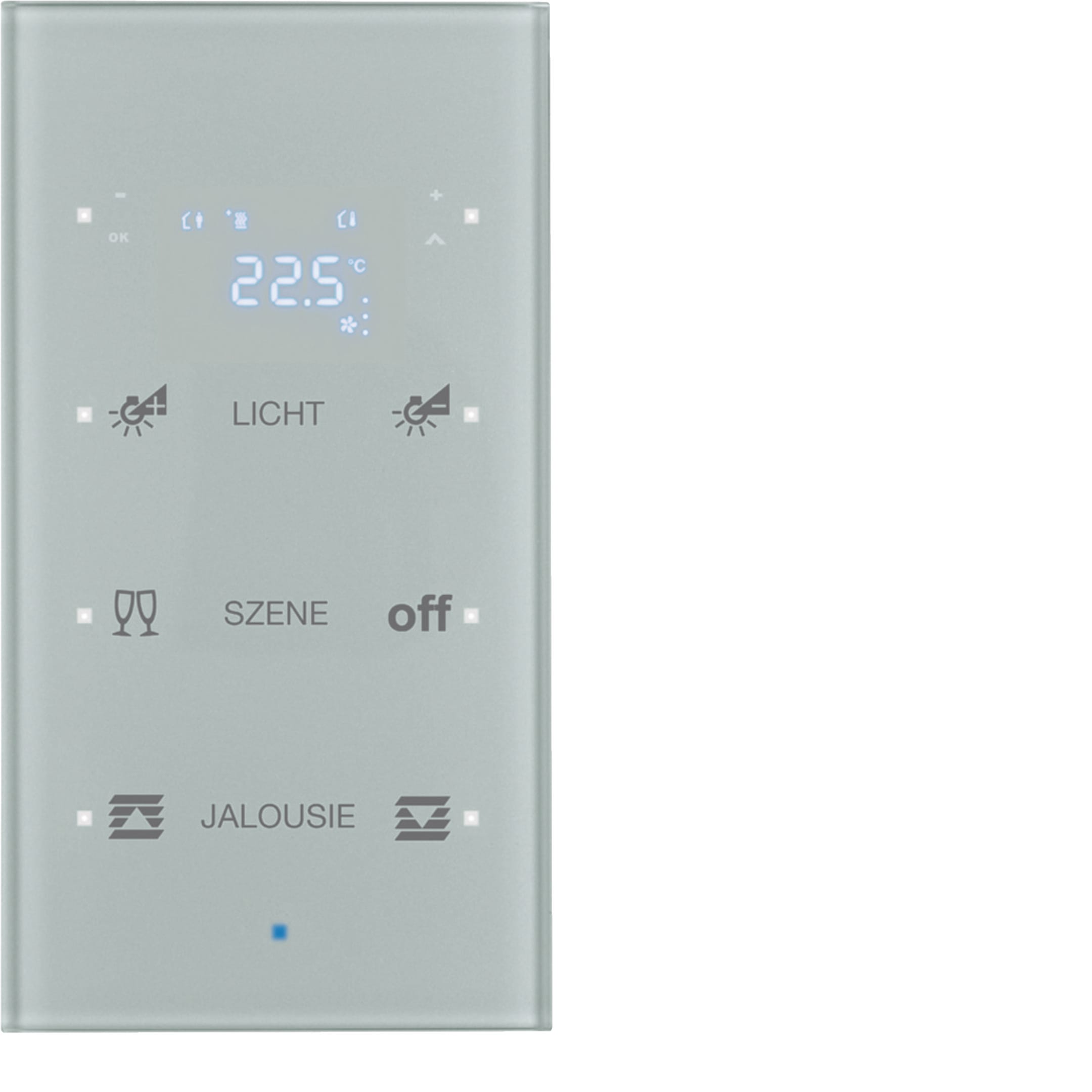 HAGER BOCCHIOTTI - Sensore vetro KNX triplo con Termostato KNX - Serie TS Sensor vetro alu
