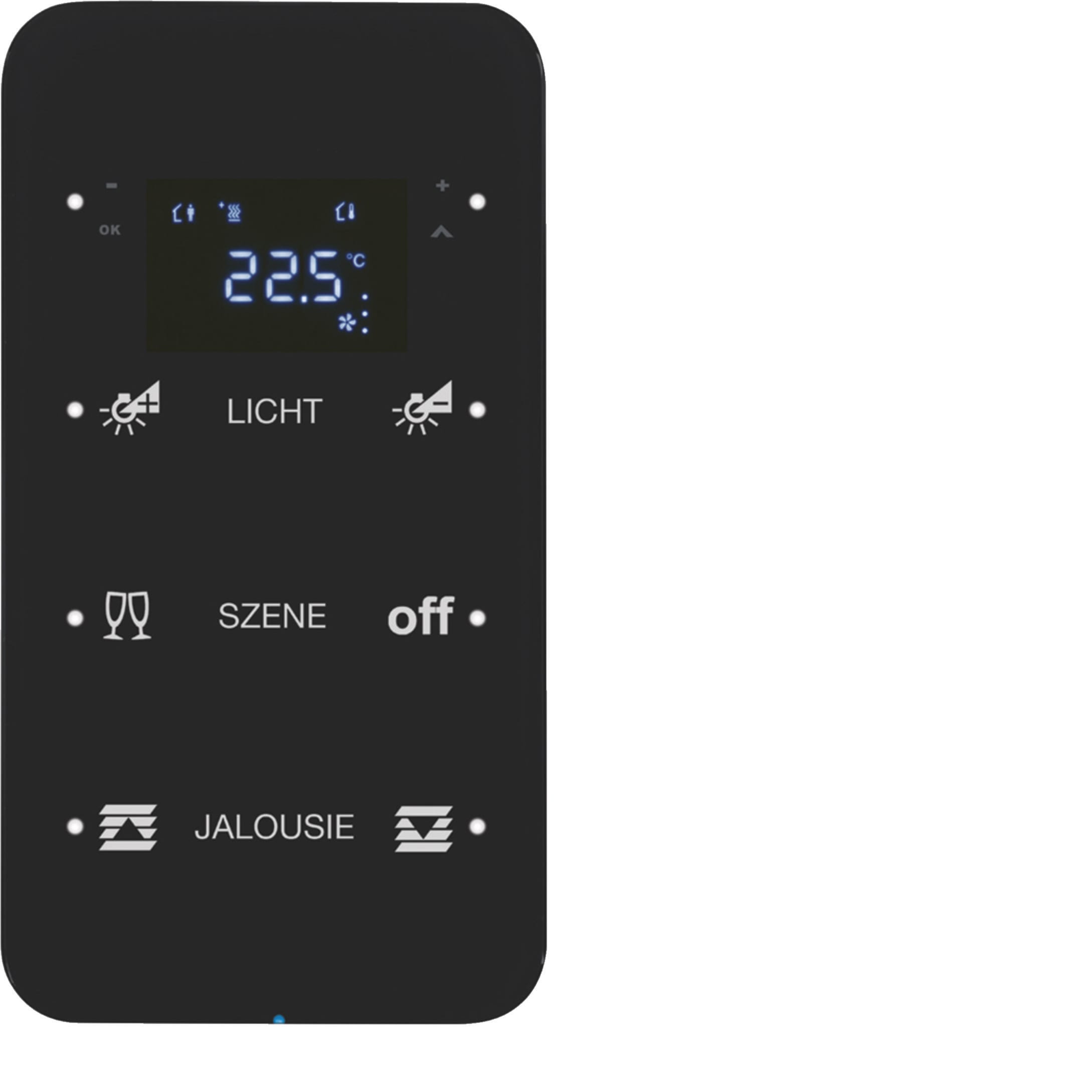 HAGER BOCCHIOTTI - Sensore touch triplo con Termostato KNX - Serie R.1 vetro nero