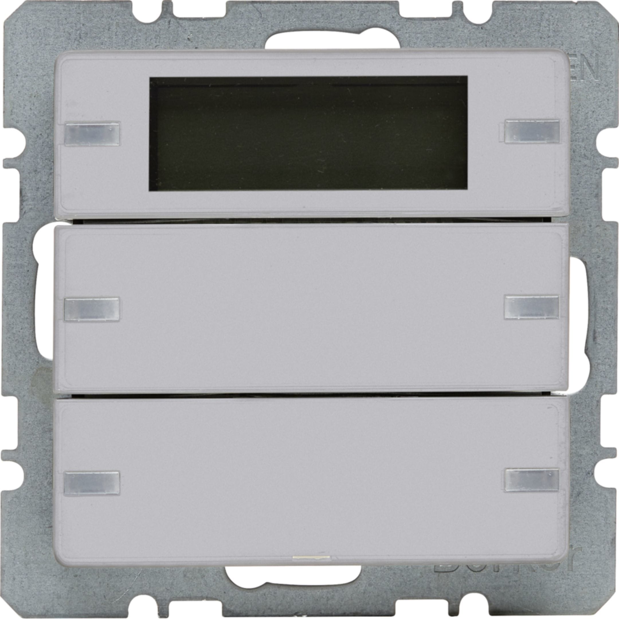 HAGER BOCCHIOTTI - Sensore a tasti doppio con regolat. di temperatura KNX - Serie Q.1/Q.3 allum.