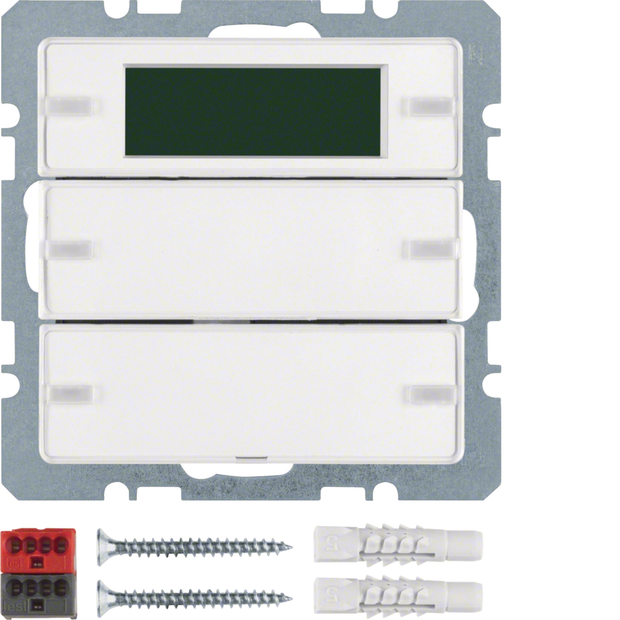 HAGER BOCCHIOTTI - Sensore a tasti doppio con Termostato KNX - Serie Q.1/Q.3 Bianco pol.