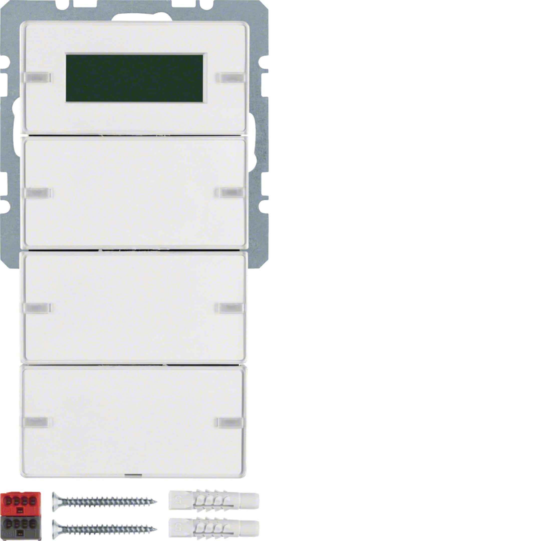 HAGER BOCCHIOTTI - Sensore a tasti triplo con Termostato KNX - Serie Q.1/Q.3 Bianco pol.