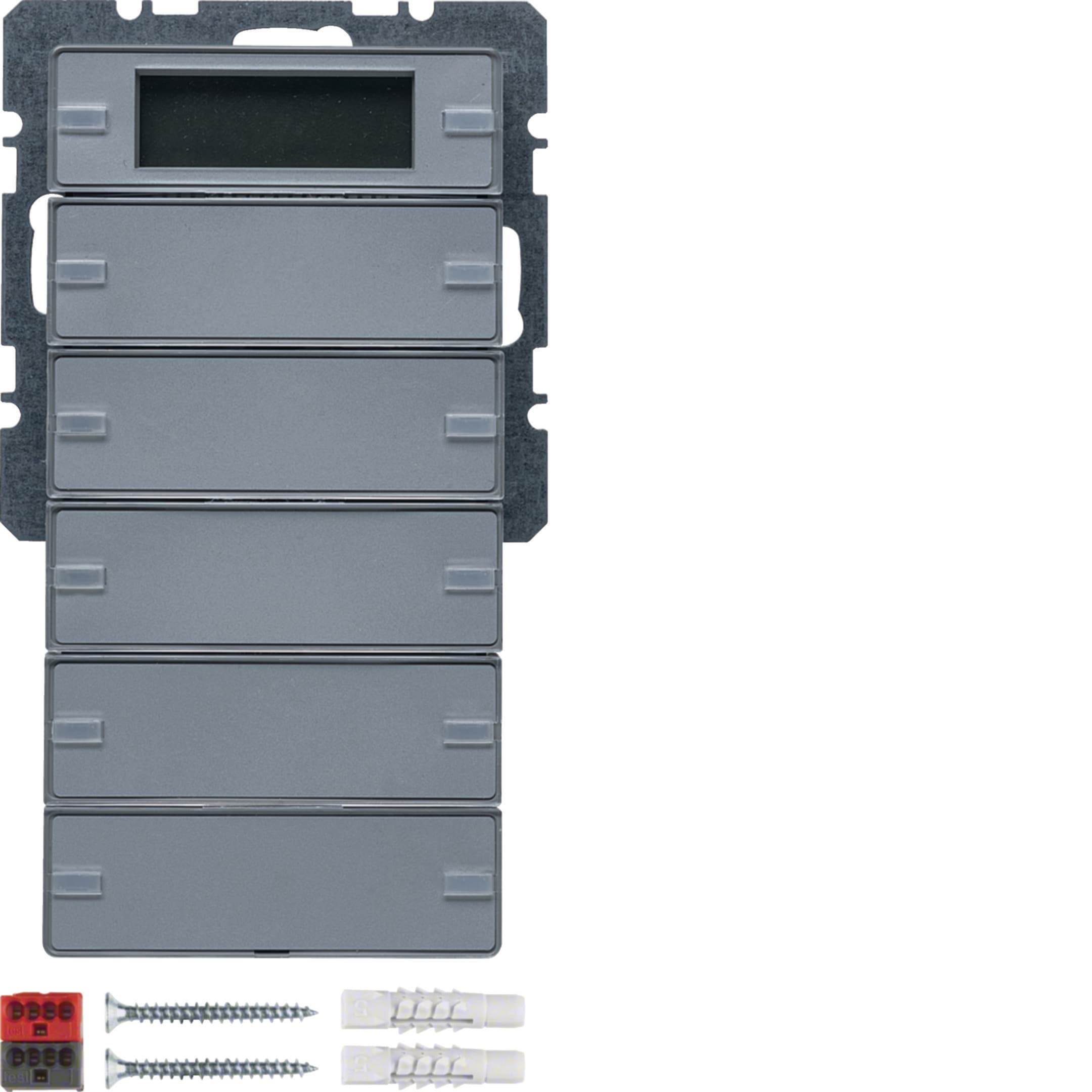 HAGER BOCCHIOTTI - Sensore a tasti quintuplo con regolat. di temperatura KNX - Serie Q.1/Q.3 allum.