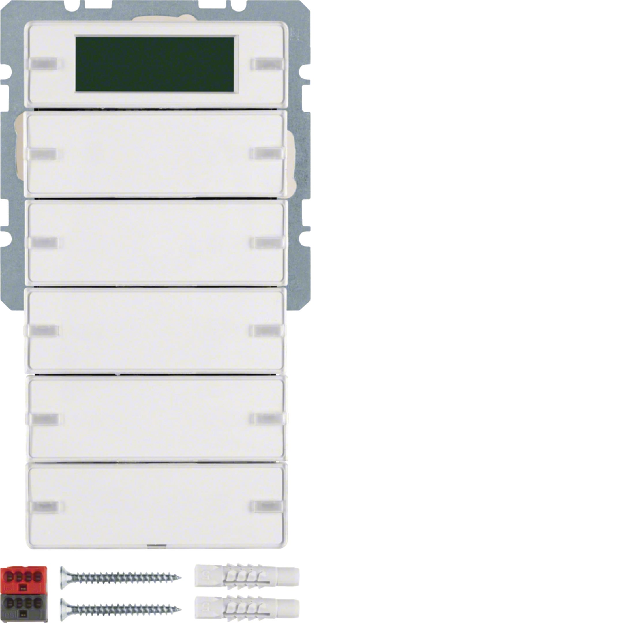 HAGER BOCCHIOTTI - Sensore a tasti quintuplo con Termostato KNX - Serie Q.1/Q.3 bianco polare