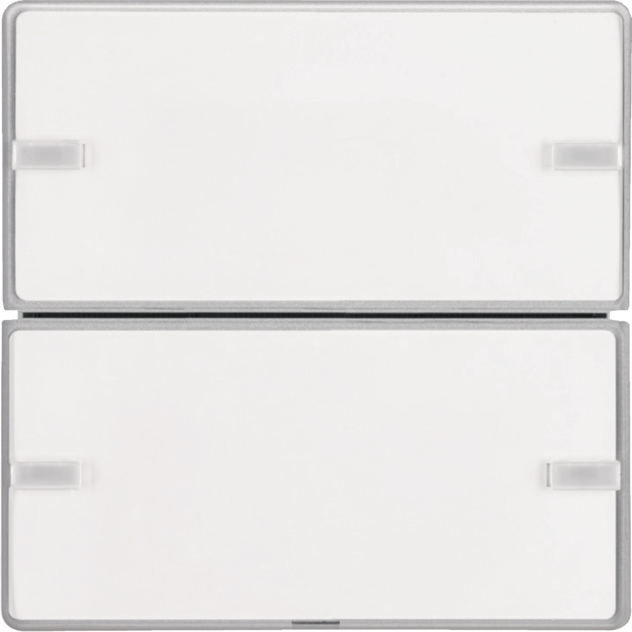 HAGER BOCCHIOTTI - Sensore a tasti doppio con LED RGB, sonda temp. e portaetich. KNX - Q.1/Q.3 alu