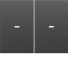 HAGER BOCCHIOTTI - Copertura per modulo sensore a tasti doppio KNX berker K.1/K.5 antracite opaco