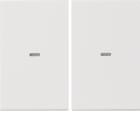 HAGER BOCCHIOTTI - Copertura x Mod. sensore a tasti doppio KNX berker K.1/K.5 bianco polare lucido
