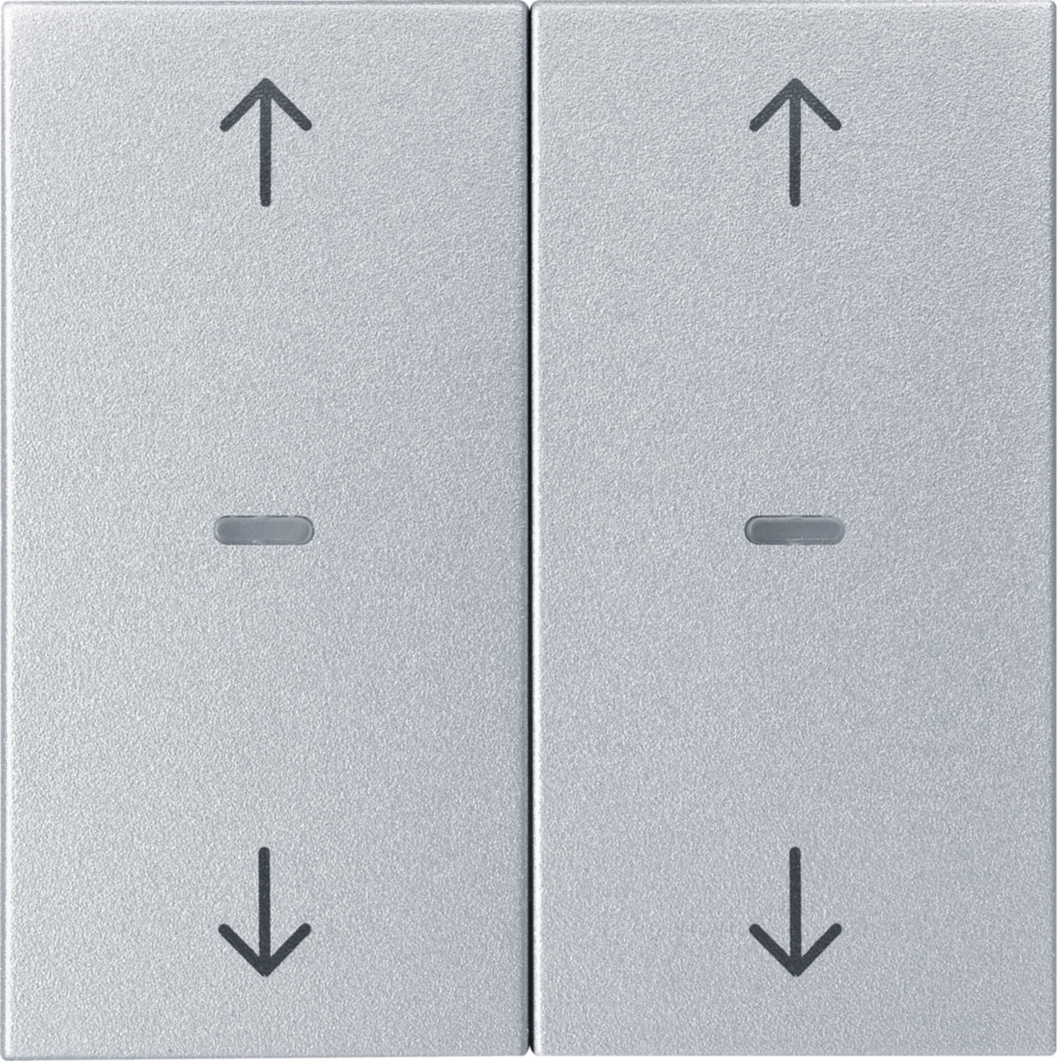 HAGER BOCCHIOTTI - Copertura doppia + simb. frecce x modulo sensore a tasti singolo, S.x/B.x allum.