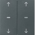 HAGER BOCCHIOTTI - Copertura doppia + simb. frecce x modulo sensore a tasti singolo S.x/B.x antrac.