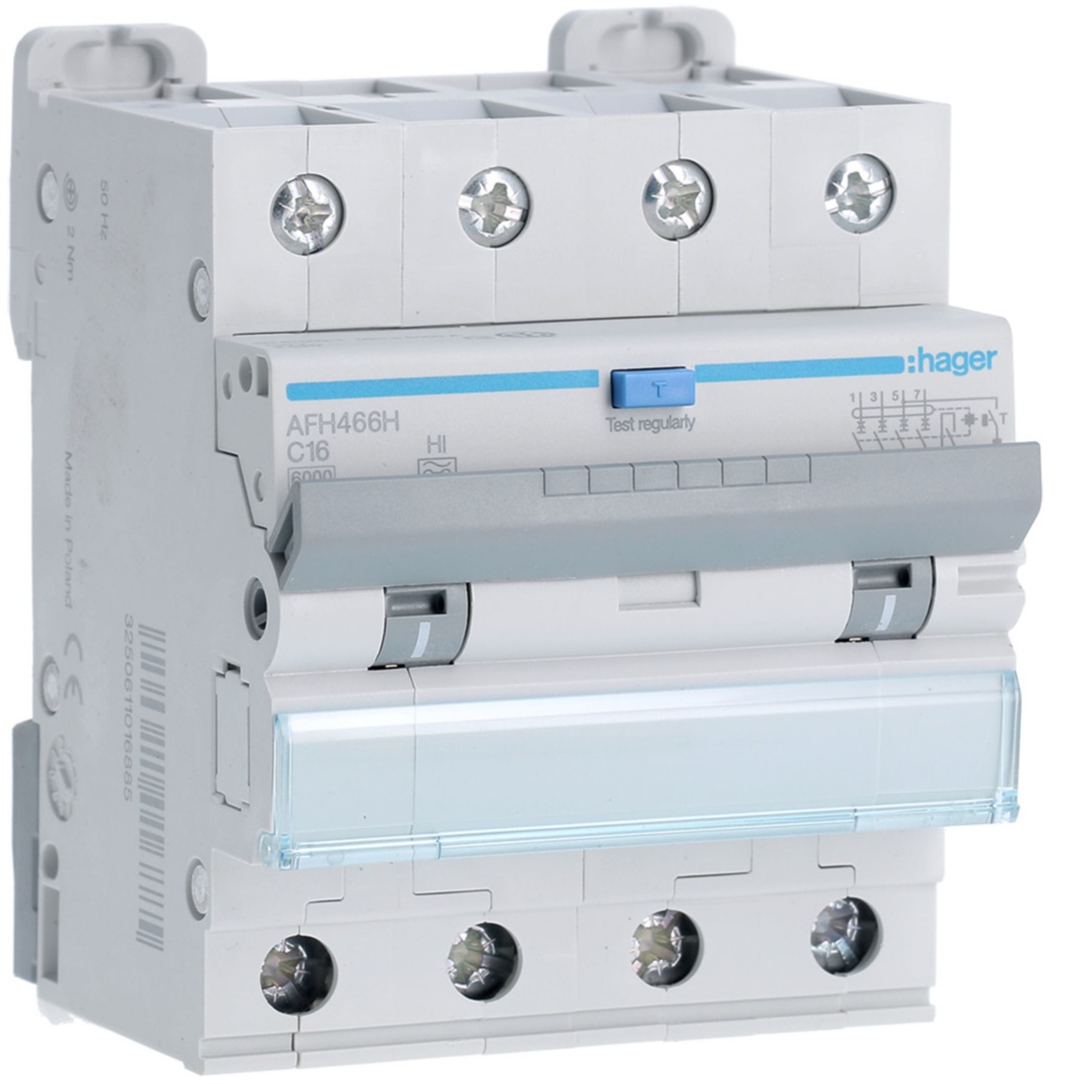 HAGER BOCCHIOTTI - Interruttore magnetotermico differenziale 6000A 4P curva C 16A A-HI 300mA 4M