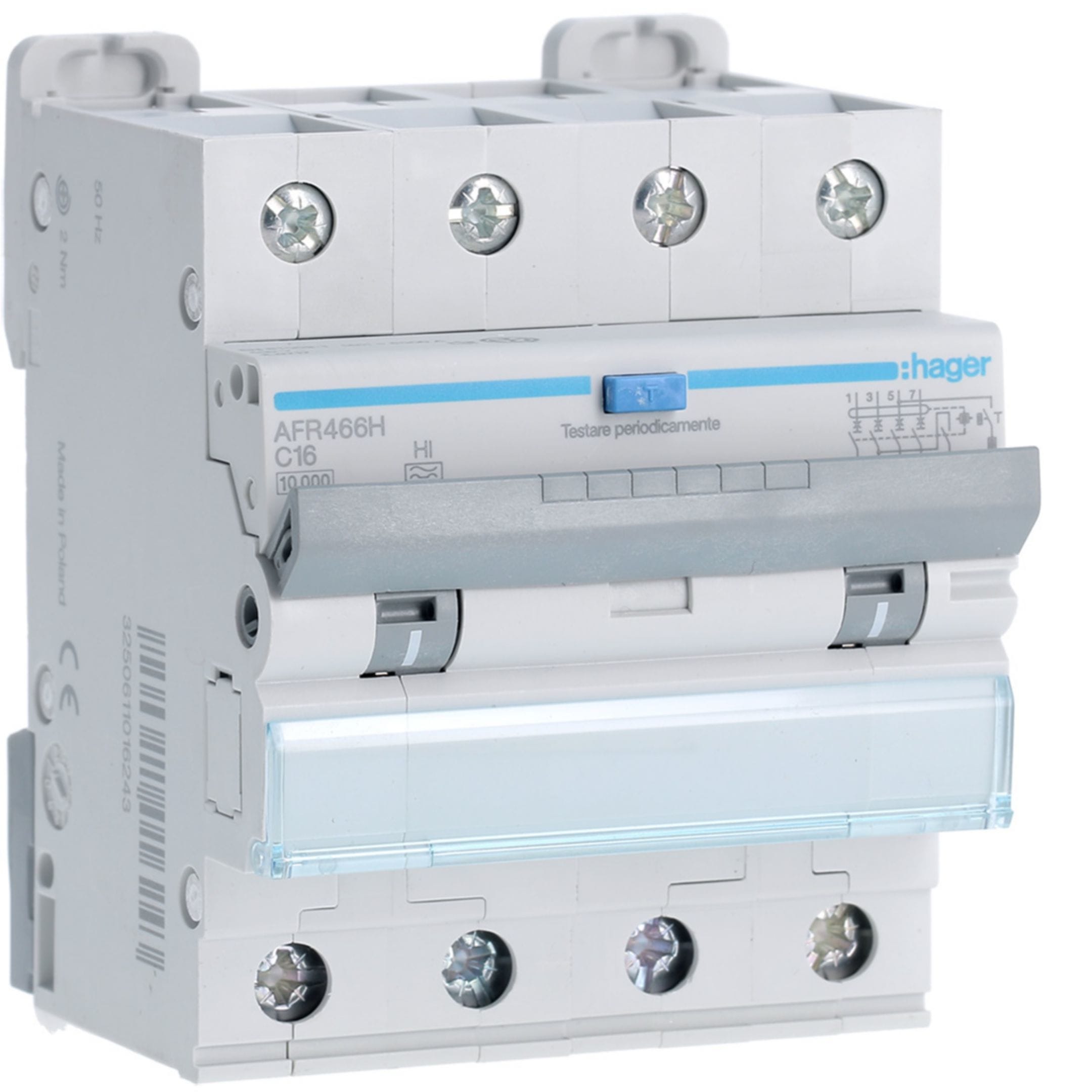 HAGER BOCCHIOTTI - Interruttore magnetotermico differenziale 10000A 4P curva C 16A A-HI 300mA 4M