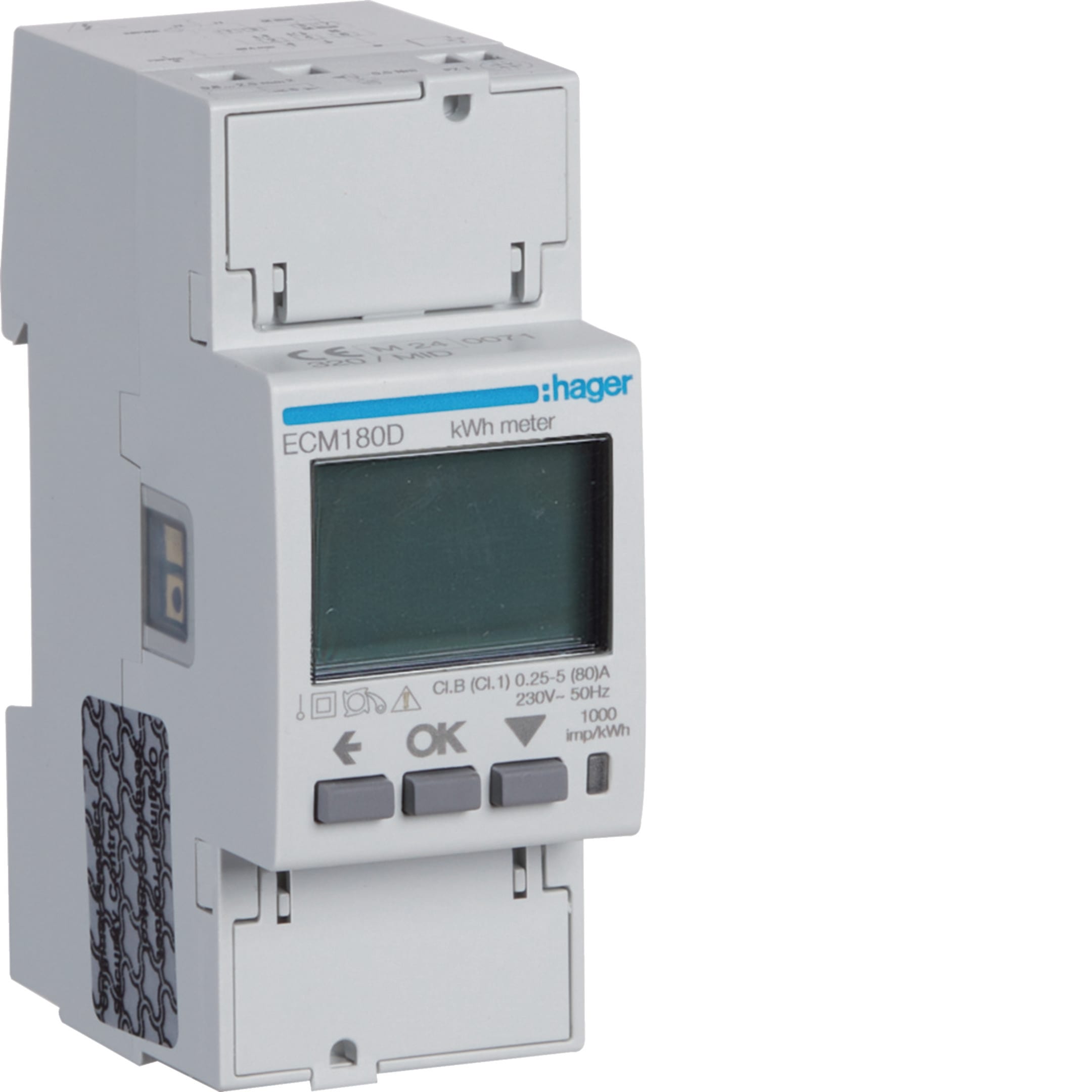 HAGER BOCCHIOTTI - Contatore monofase diretto 80 A M-Bus MID 2M