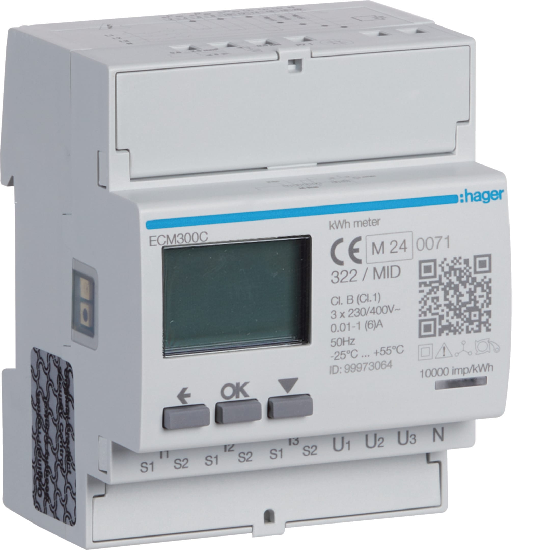 HAGER BOCCHIOTTI - Contatore trifase TA 1-5 A M-Bus MID 4M