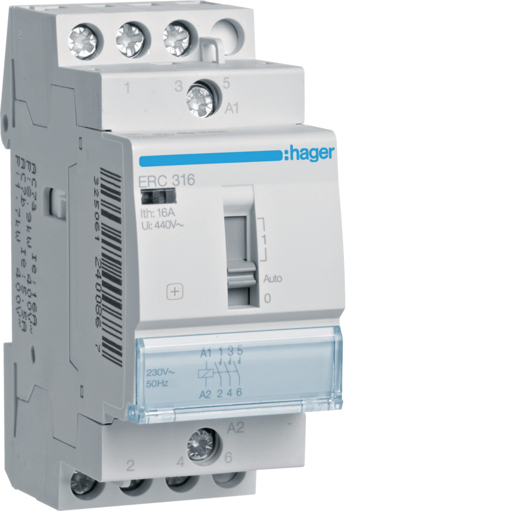 HAGER BOCCHIOTTI - Relè di comando 16 A 230 V AC 3 NA 3 moduli DIN