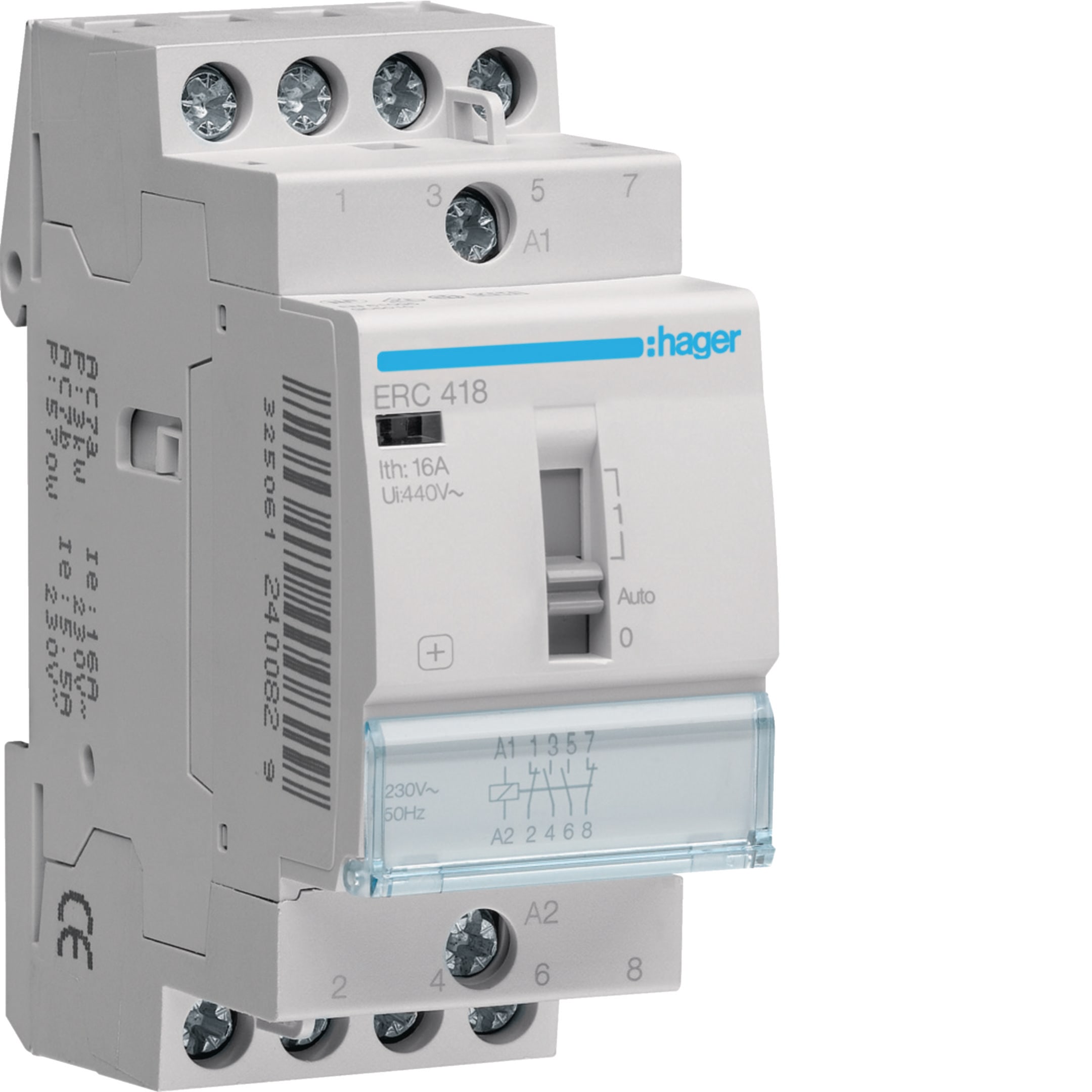 HAGER BOCCHIOTTI - Relè di comando 16 A  230 V 2 NA + 2 NC 2 moduli DIN