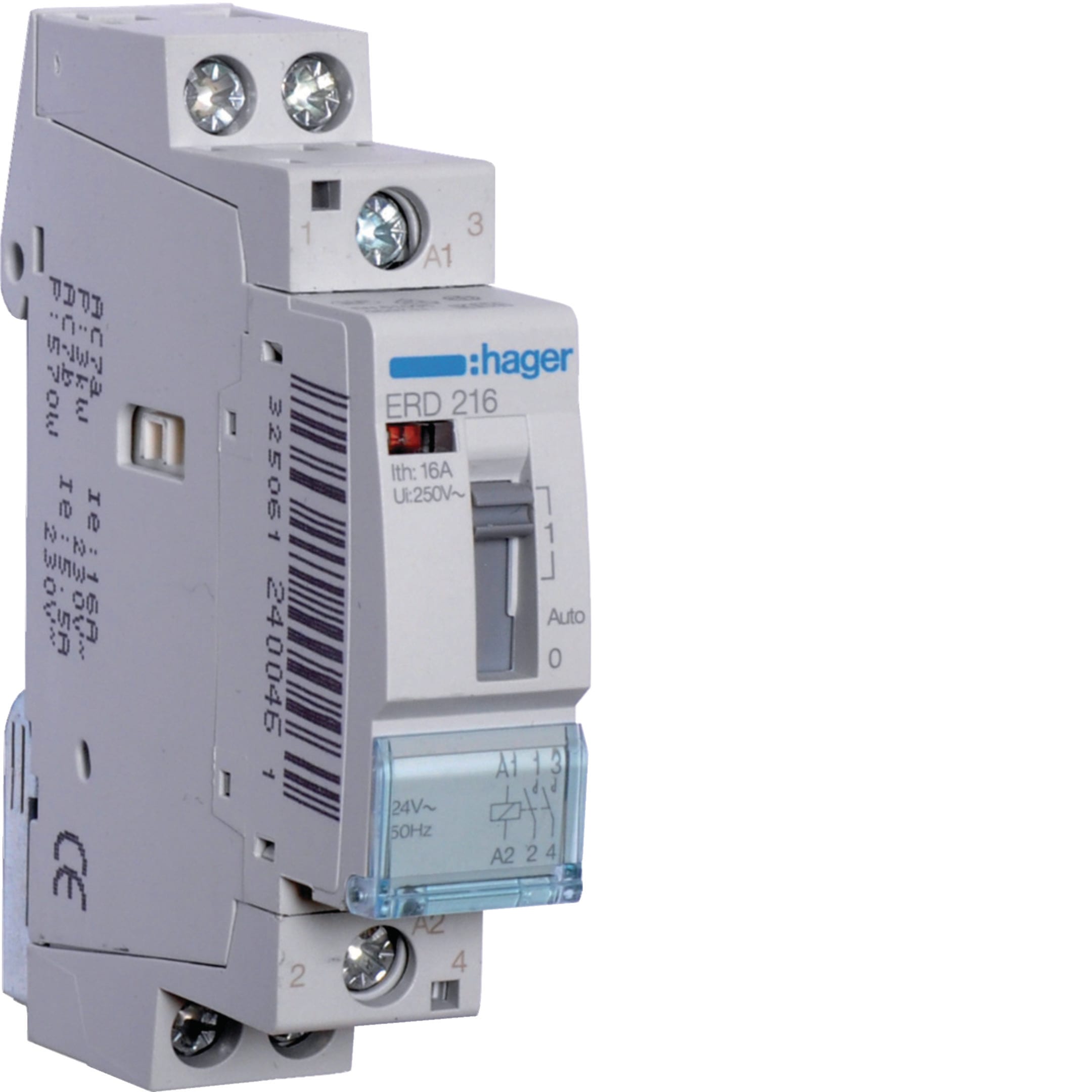 HAGER BOCCHIOTTI - Relè di comando 16 A 24 V AC 2 NA 1 modulo DIN