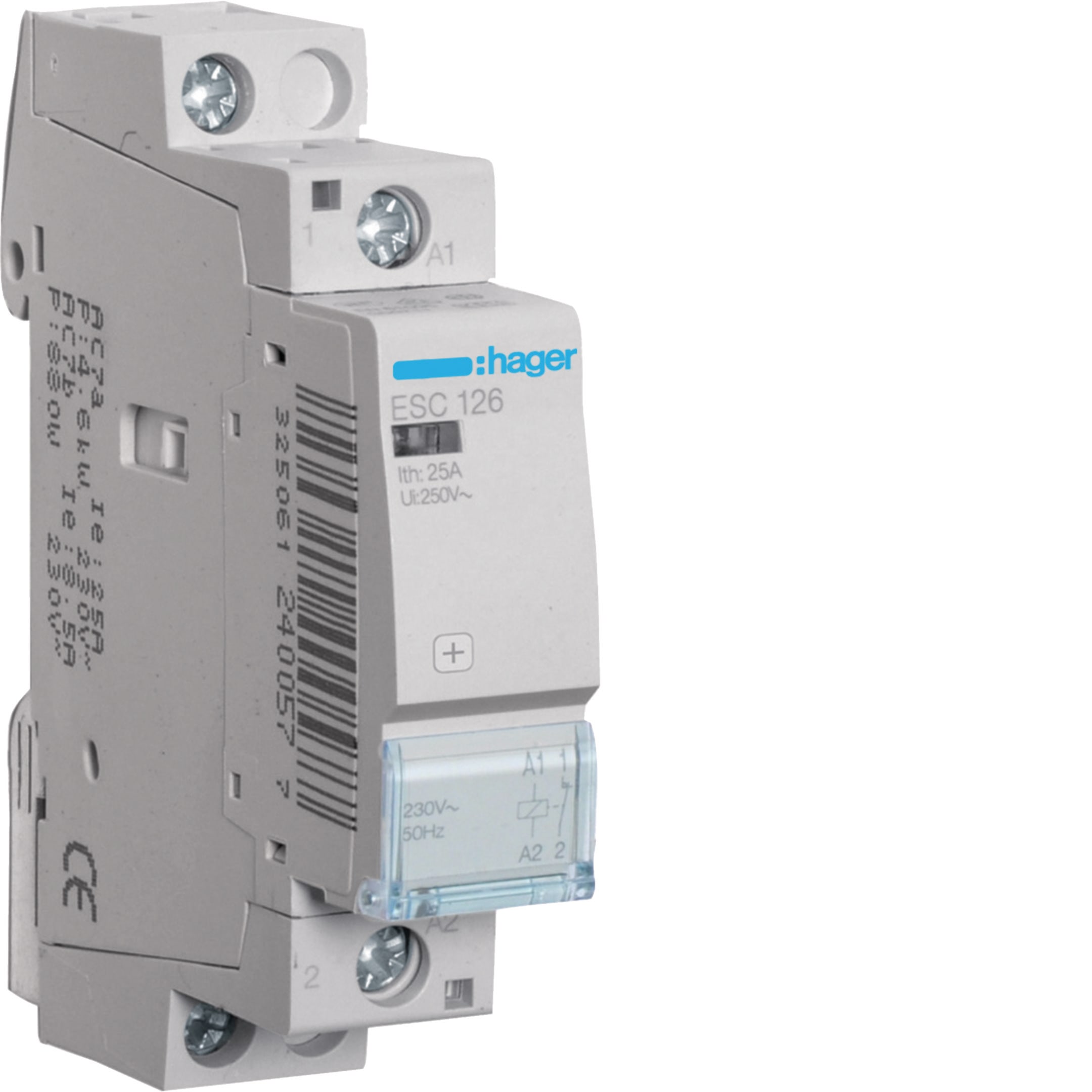 HAGER BOCCHIOTTI - Contattore eco 1 NC 230 V AC 25 A 1 modulo DIN