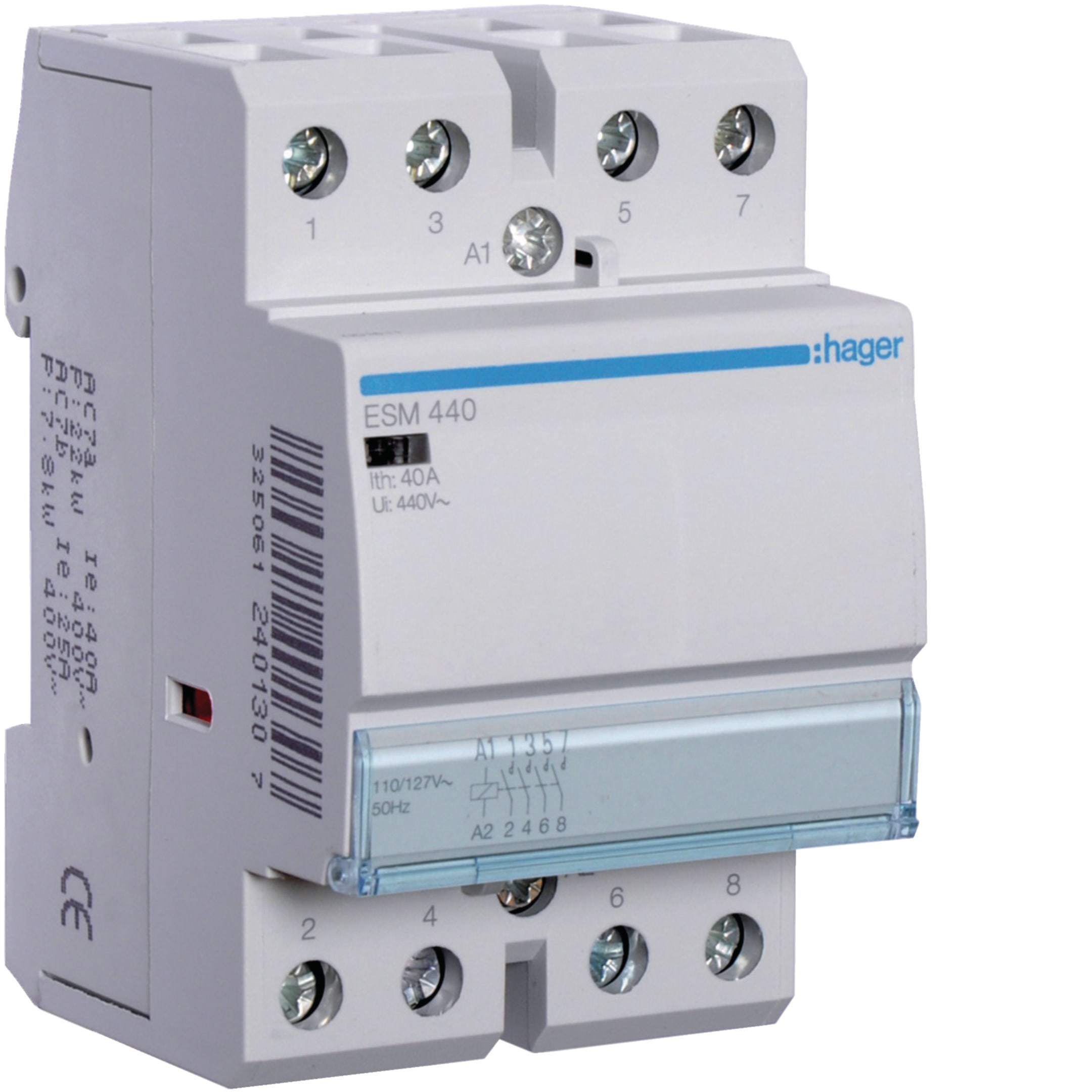 HAGER BOCCHIOTTI - Contattore 40 A 110 - 127 V 4 NA 3 moduli DIN